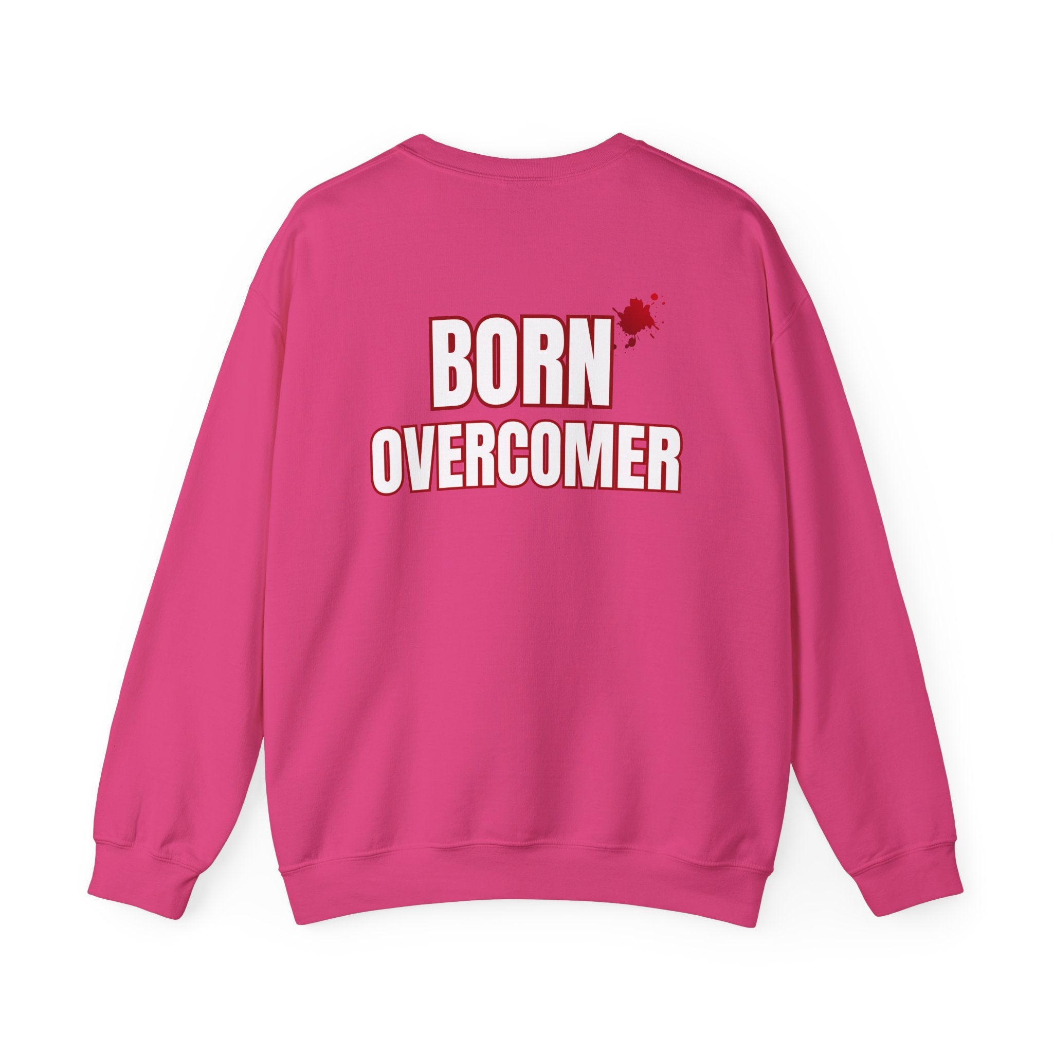 Collection of Born Overcomer Unisex Heavy Crewneck Sweatshirt - Motivational Casual Wear in a gallery layout