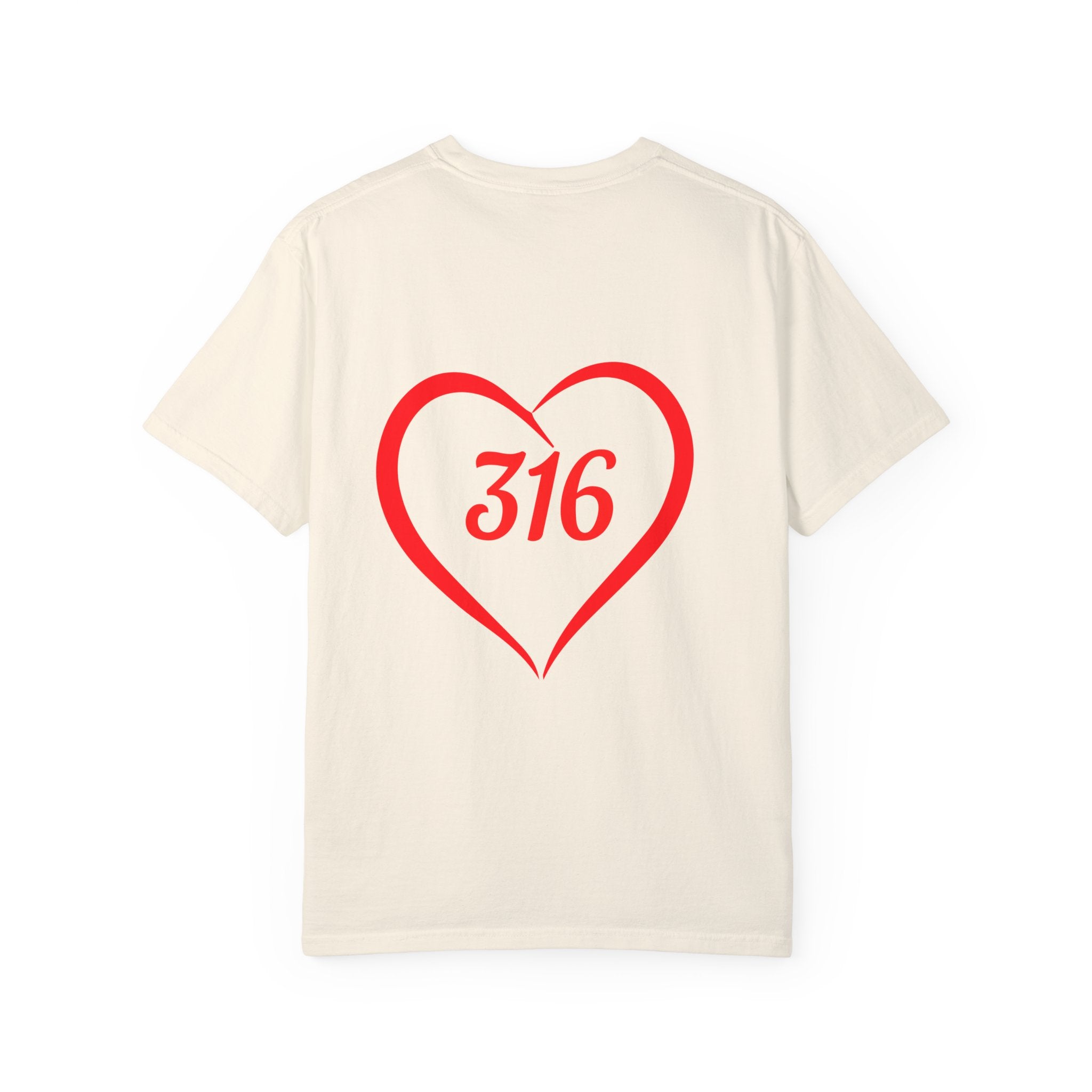 Collection of Faith & Love Graphic T-Shirt - Unisex Garment-Dyed with Cross and 316 Heart Design in a gallery layout