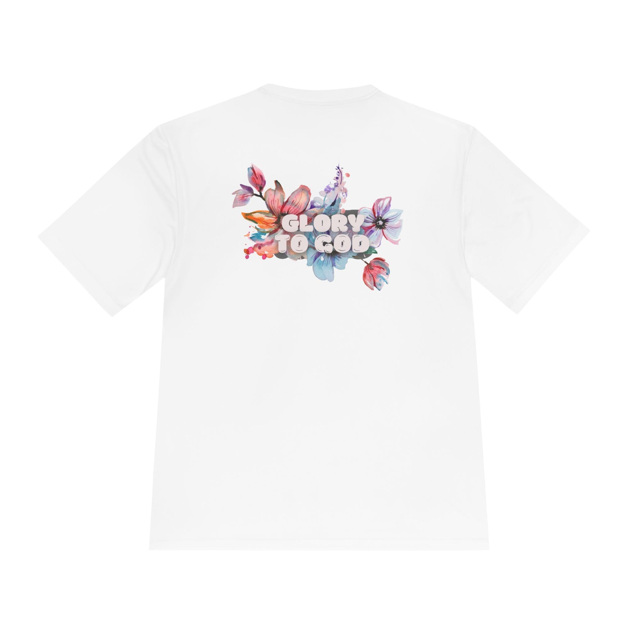Collection of Women's Moisture Wicking Tee - 'Glory to God' Floral Design in a gallery layout