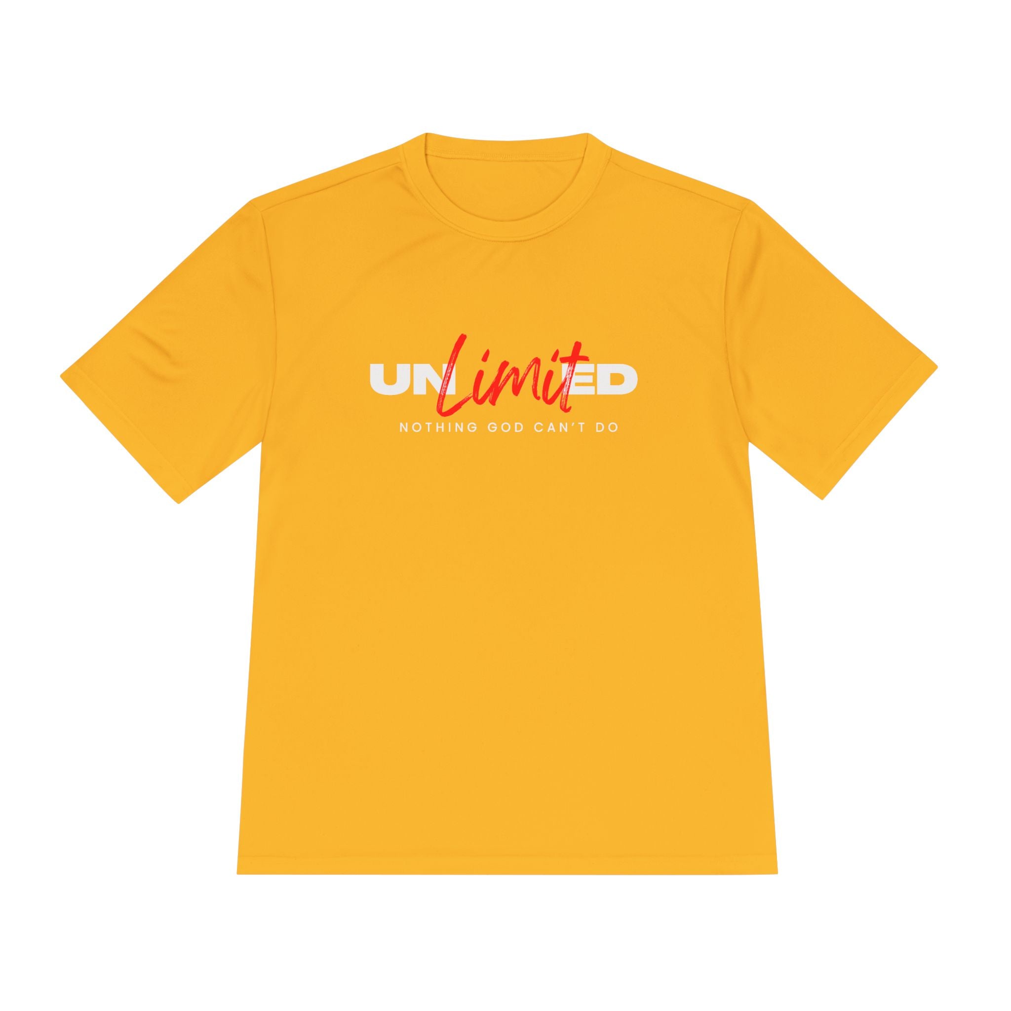 Collection of Unisex Moisture Wicking Tee - 'Unlimited' Inspirational Sportswear in a gallery layout