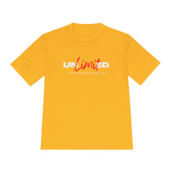 Collection of Unisex Moisture Wicking Tee - 'Unlimited' Inspirational Sportswear in a gallery layout