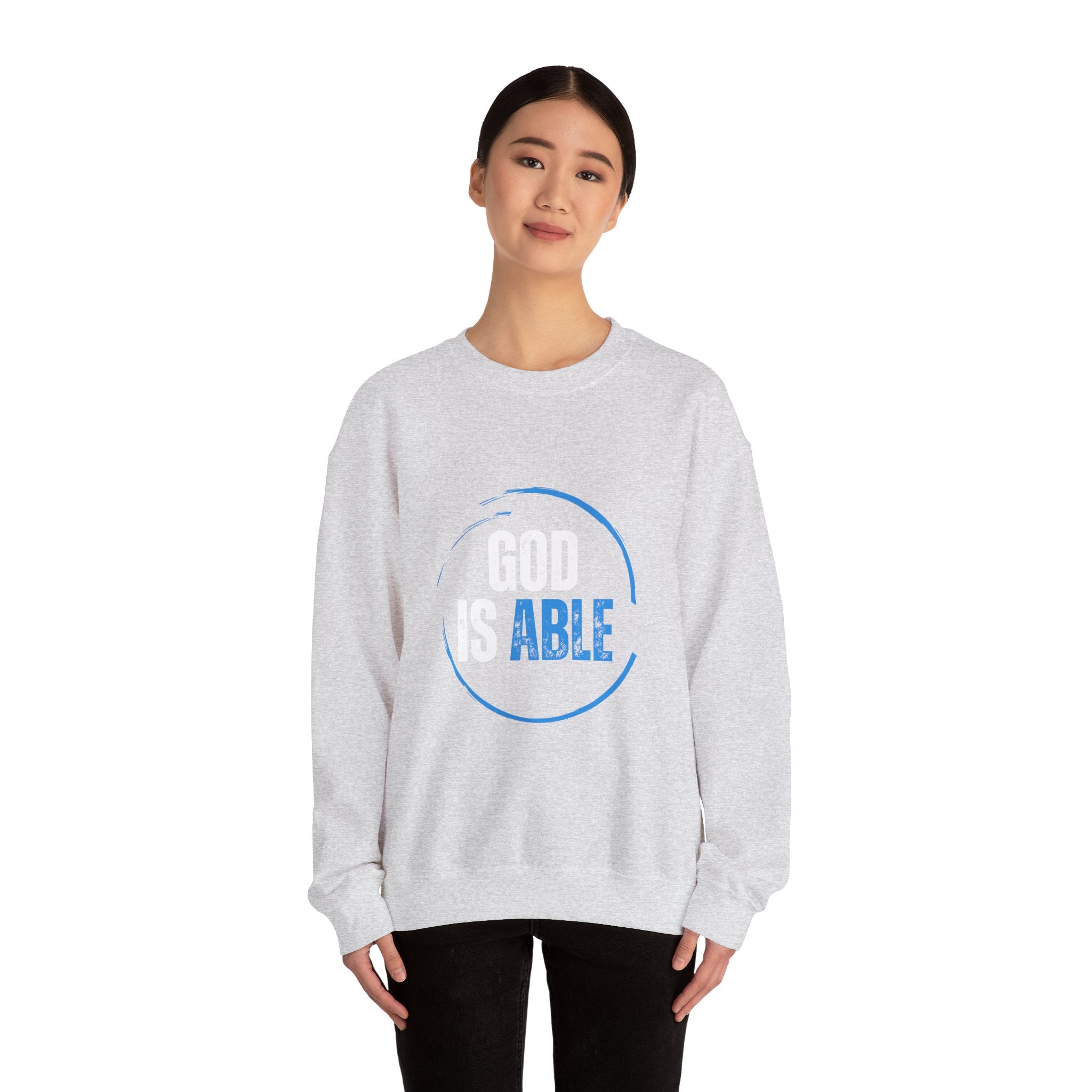 Collection of God is Able Crewneck Sweatshirt | Ephesians 3:20 in a gallery layout