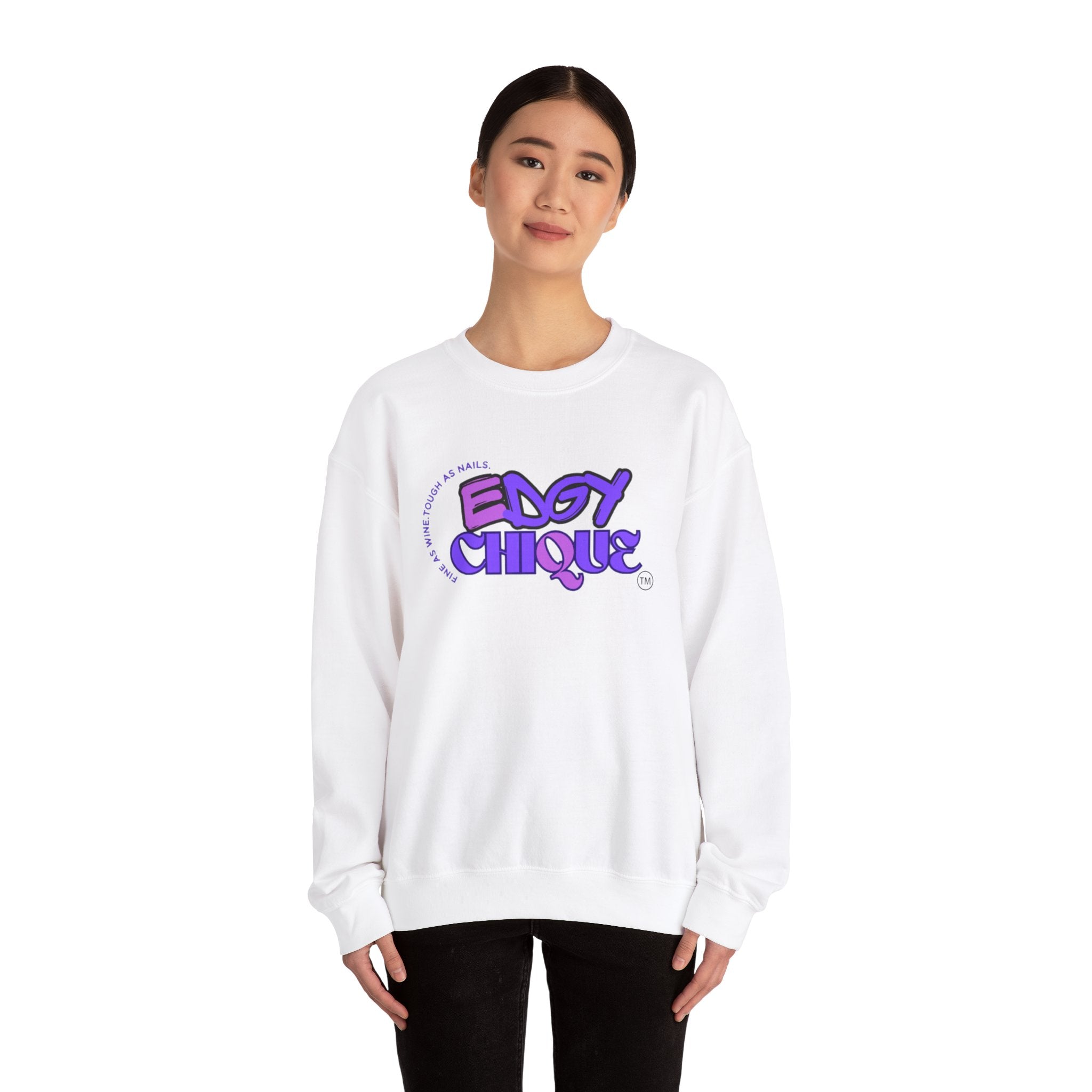 Collection of Edgy Chique Crewneck Sweatshirt - Trendy Design for Confident Women in a gallery layout