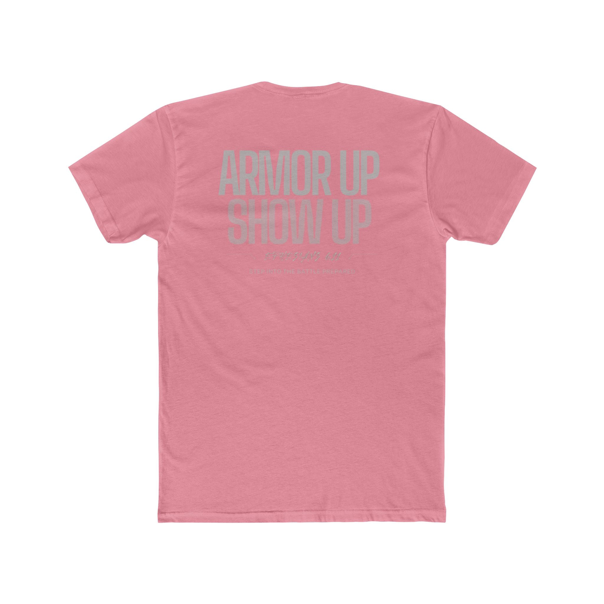 Collection of Motivational Unisex Tee - "Armor Up Show Up" - Inspirational Shirt, Everyday Wear, Gifts for Fitness Enthusiasts, Self-Care, Casual Outfit in a gallery layout