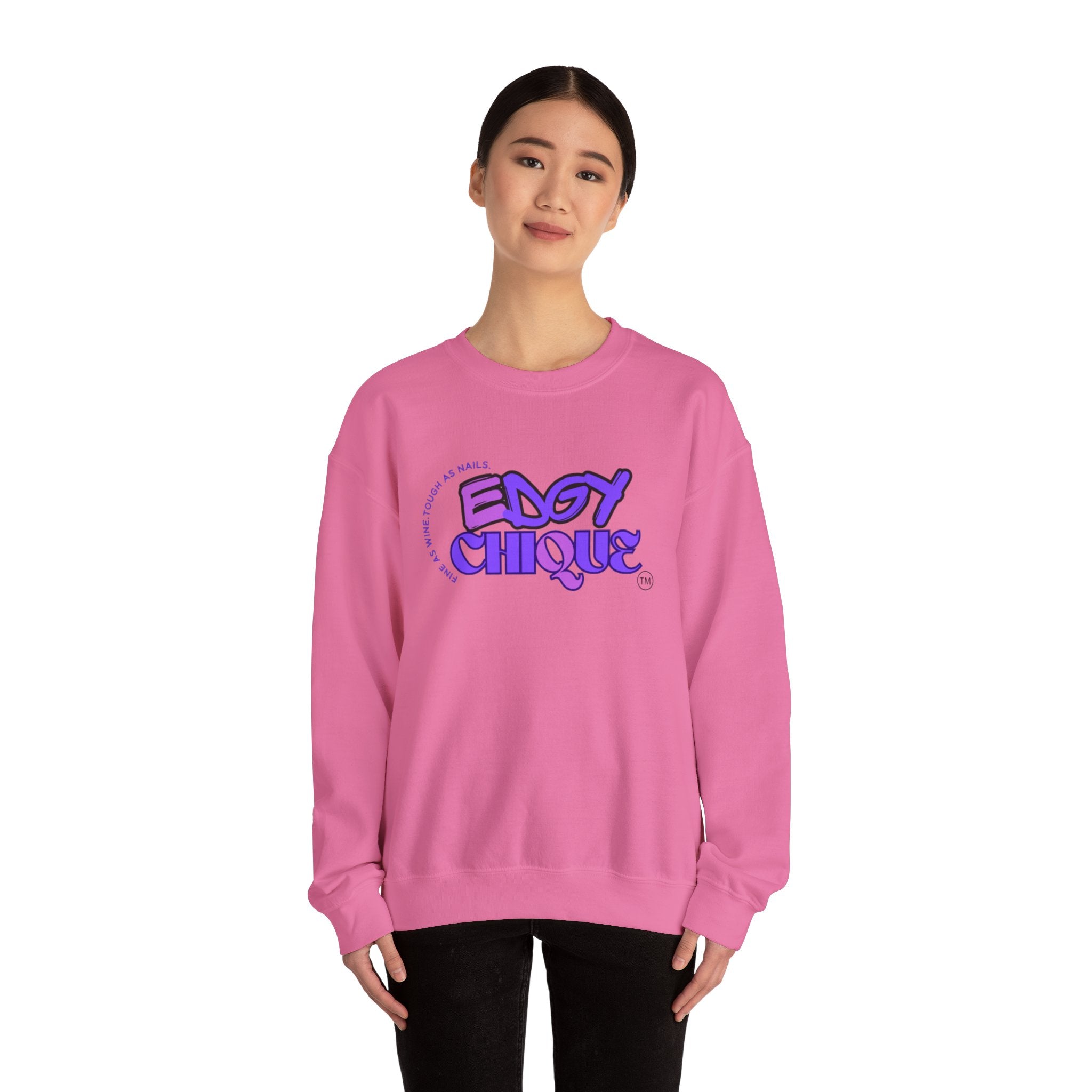 Collection of Edgy Chique Crewneck Sweatshirt - Trendy Design for Confident Women in a gallery layout