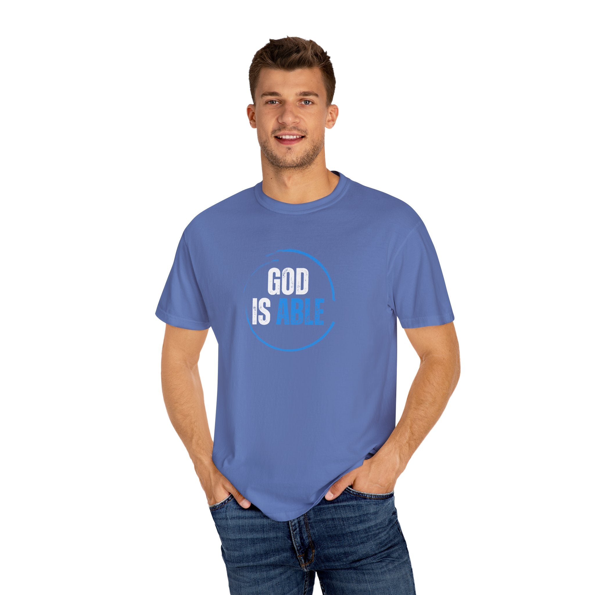 Collection of Inspirational Unisex T-Shirt - 'God Is Able' with Ephesians 3:20 Message in a gallery layout