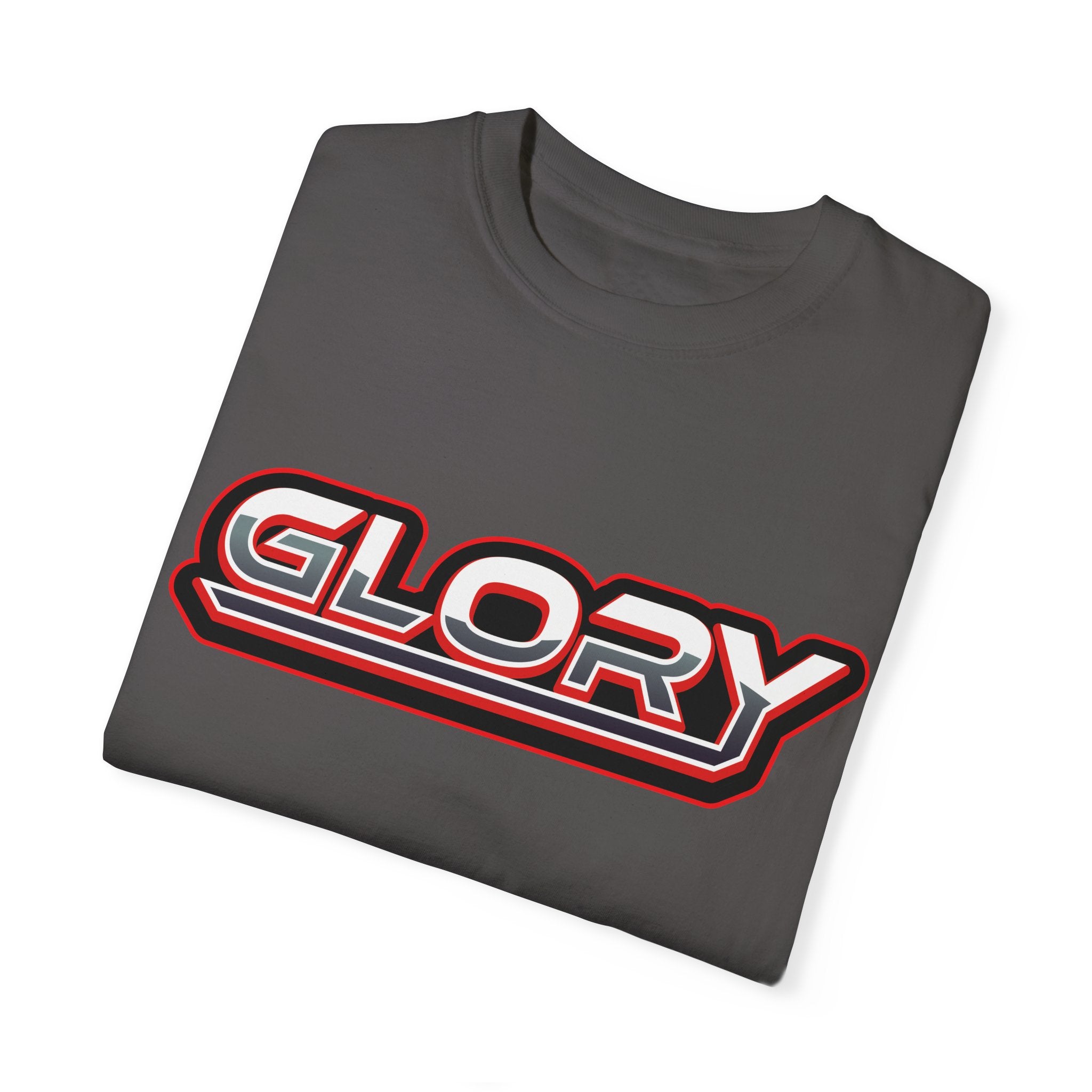 Collection of Unisex Garment-Dyed T-Shirt - 'GLORY' Graphic Tee for Everyday Wear in a gallery layout