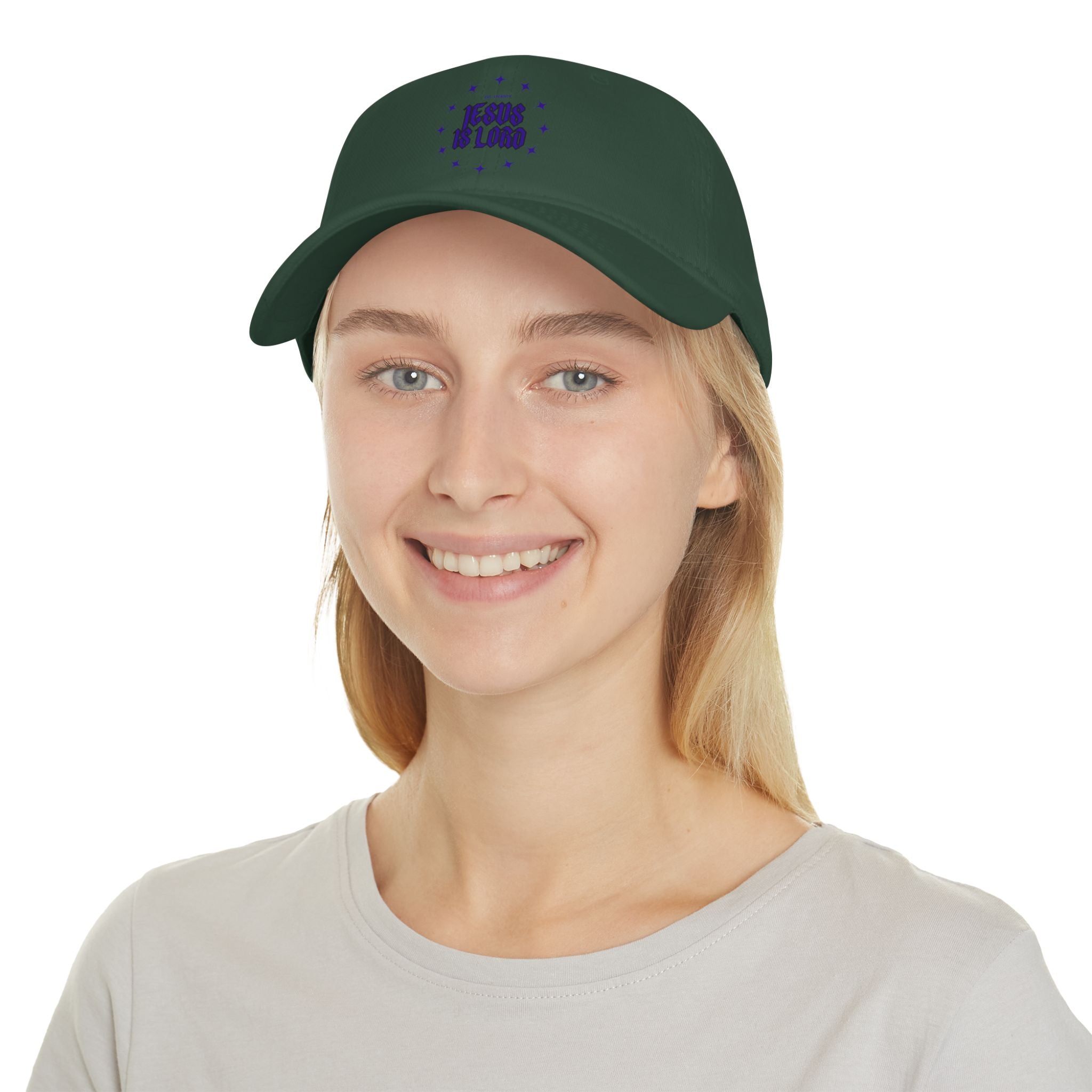 Collection of Inspirational Low Profile Baseball Cap - 'Jesus Is Lord' Design in a gallery layout