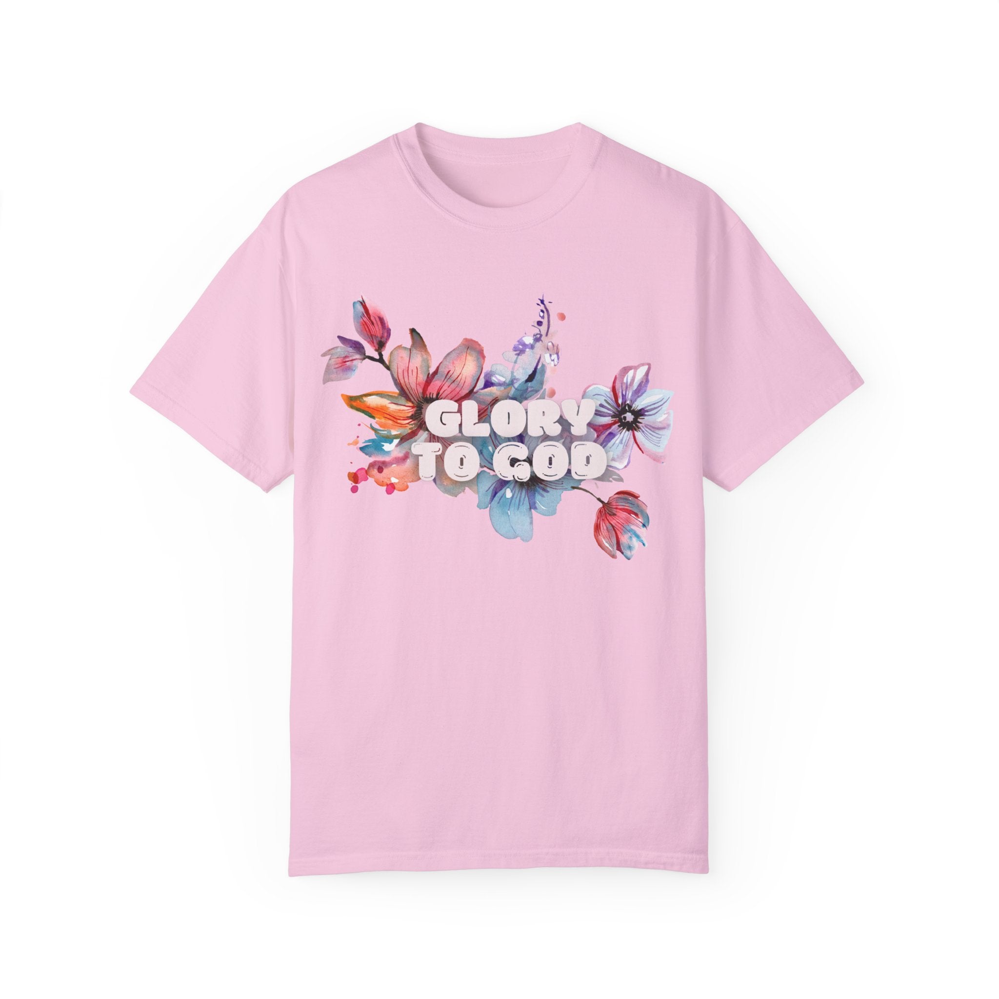 Collection of Glory to God Floral T-Shirt - Unisex Garment-Dyed Tee in a gallery layout