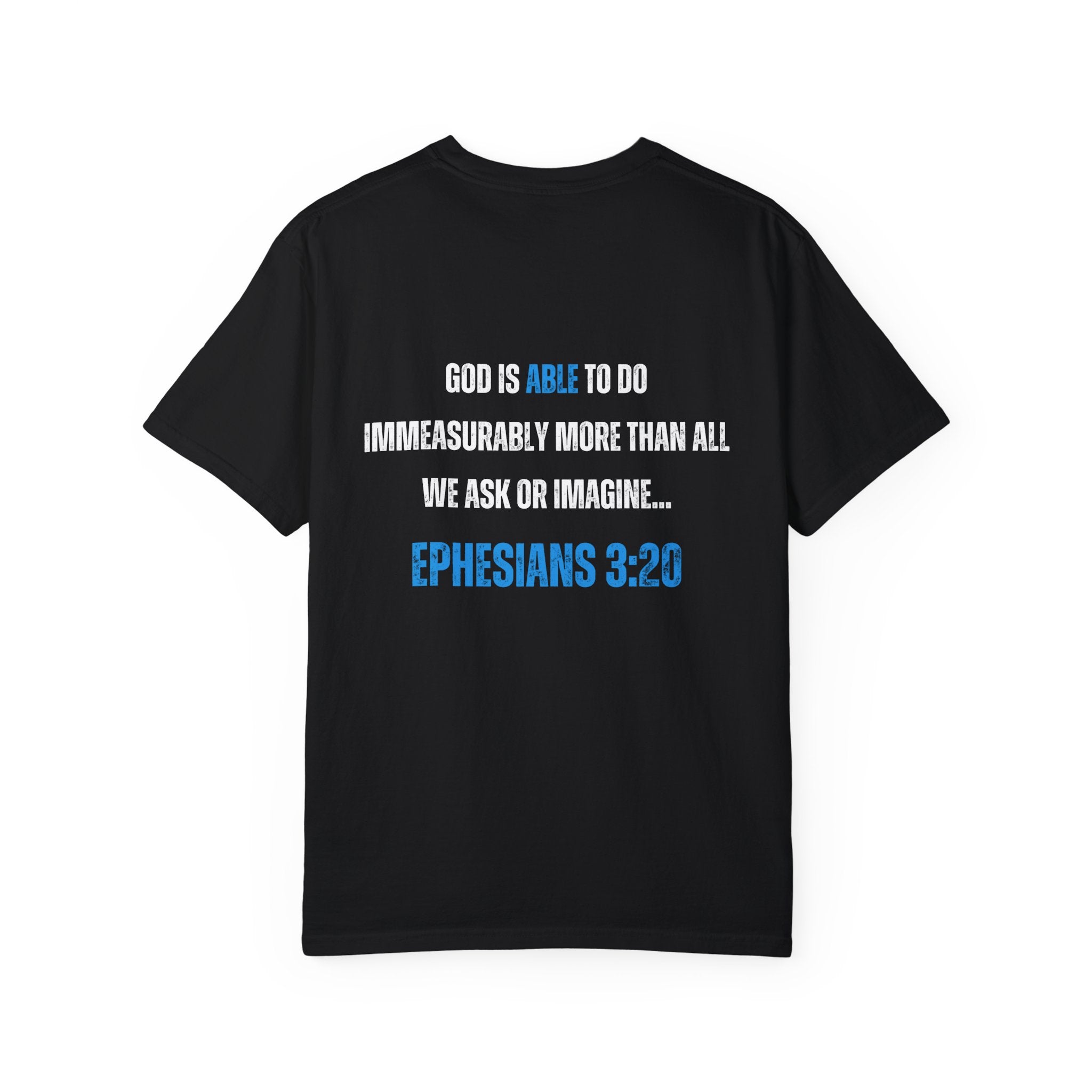 Collection of Inspirational Unisex T-Shirt - 'God Is Able' with Ephesians 3:20 Message in a gallery layout