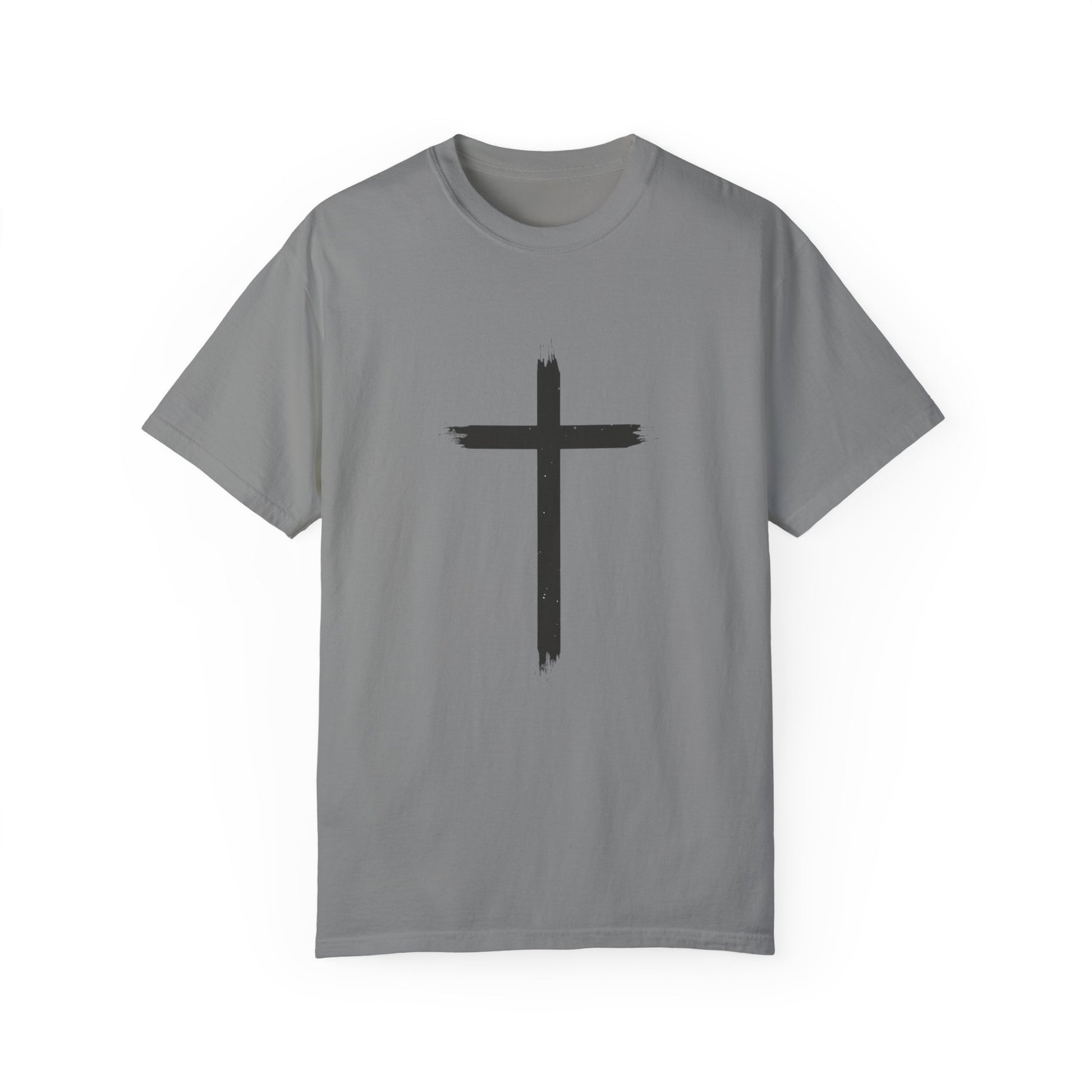 Unisex Garment-Dyed T-Shirt with Cross Design - Faith-Inspired Apparel