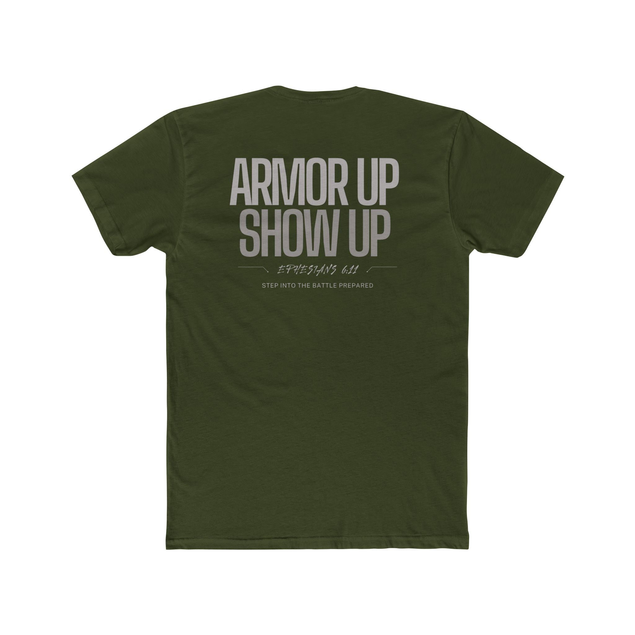 Collection of Motivational Unisex Tee - "Armor Up Show Up" - Inspirational Shirt, Everyday Wear, Gifts for Fitness Enthusiasts, Self-Care, Casual Outfit in a gallery layout