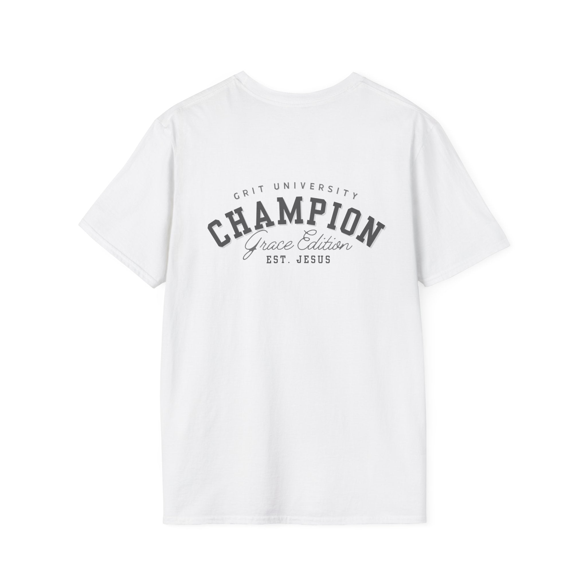 Collection of Christian Champion T-Shirt, Inspirational Tee, Faith Apparel, Gift for Believers, Grace Edition, Everyday Wear in a gallery layout