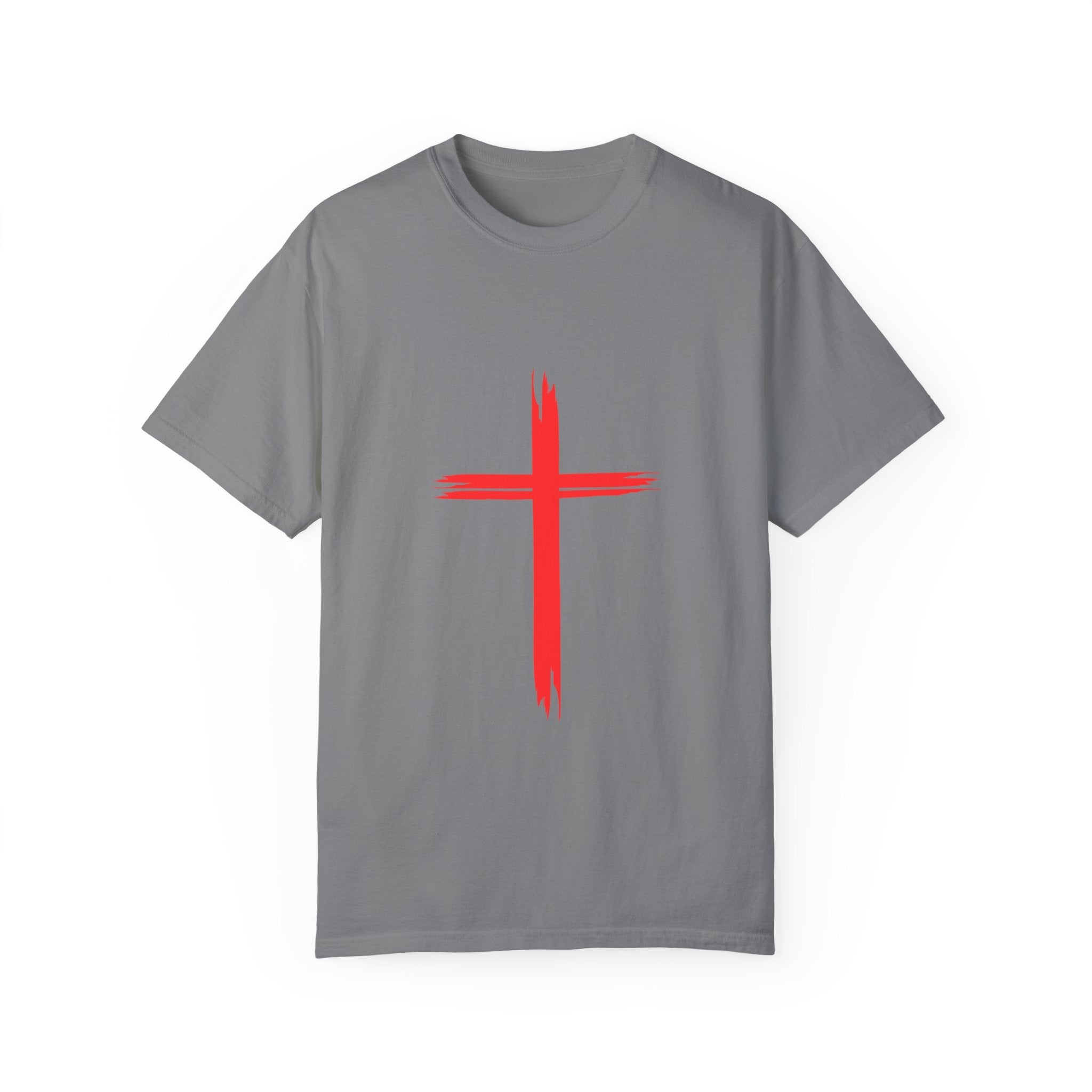 Collection of Faith & Love Graphic T-Shirt - Unisex Garment-Dyed with Cross and 316 Heart Design in a gallery layout