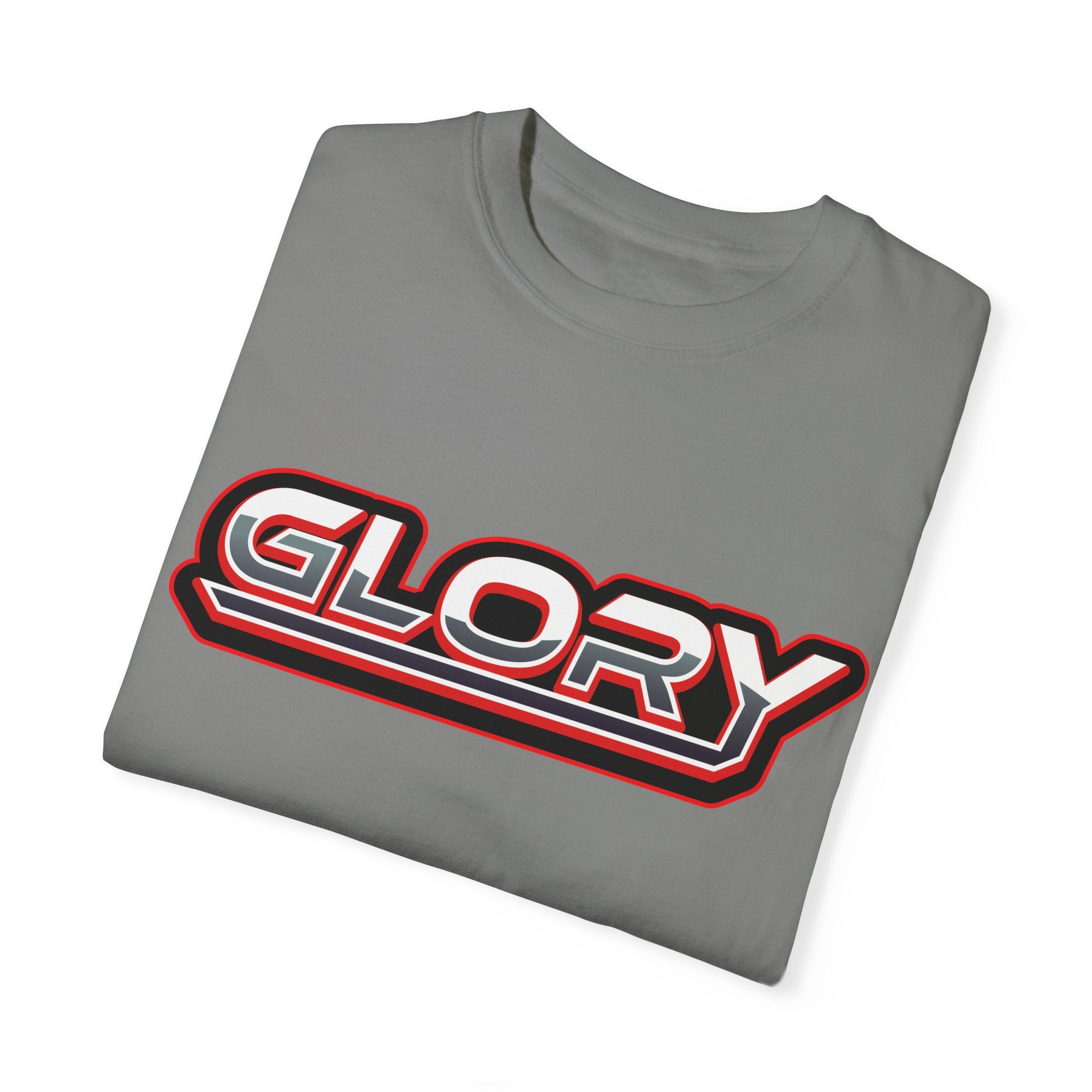Collection of Unisex Garment-Dyed T-Shirt - 'GLORY' Graphic Tee for Everyday Wear in a gallery layout