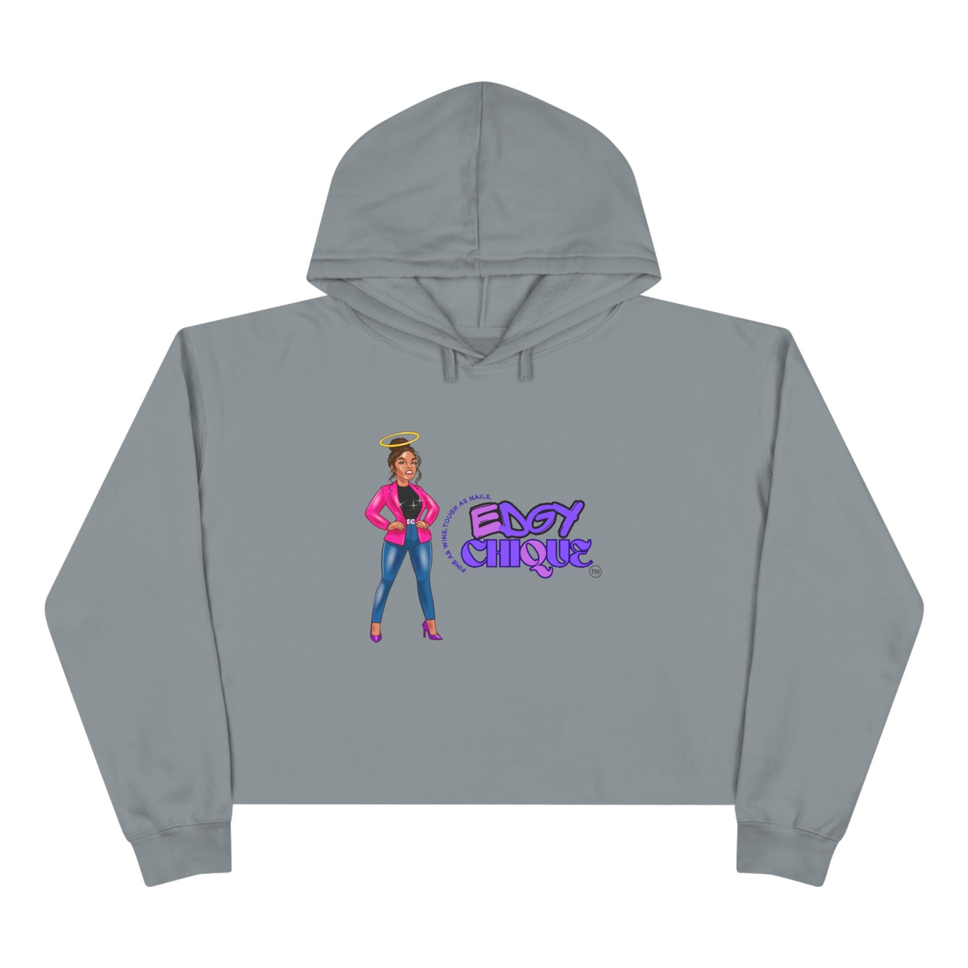 Sudadera con capucha corta y elegante de estilo atrevido