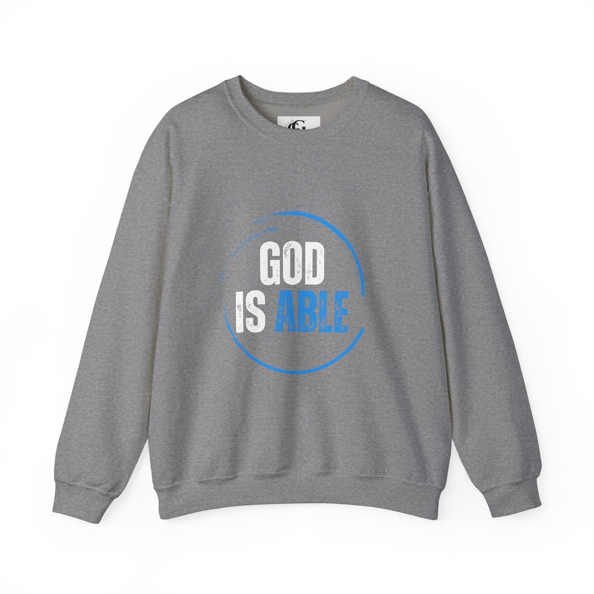 Collection of God is Able Crewneck Sweatshirt | Ephesians 3:20 in a gallery layout