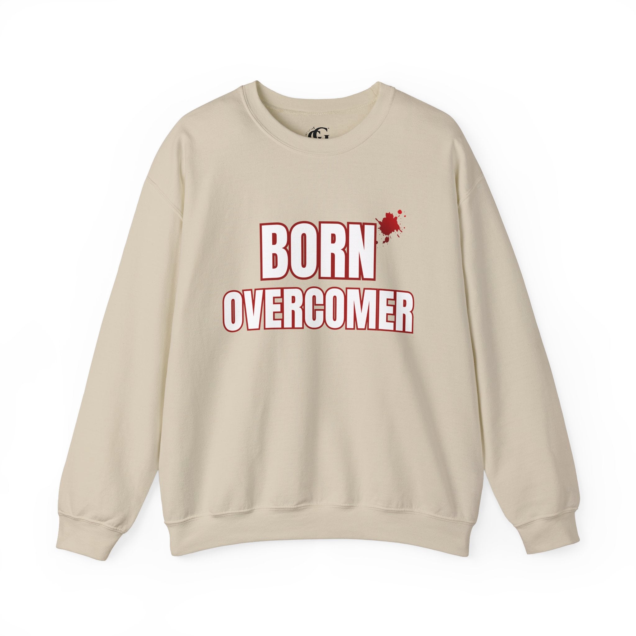 Collection of Born Overcomer Unisex Heavy Crewneck Sweatshirt - Motivational Casual Wear in a gallery layout