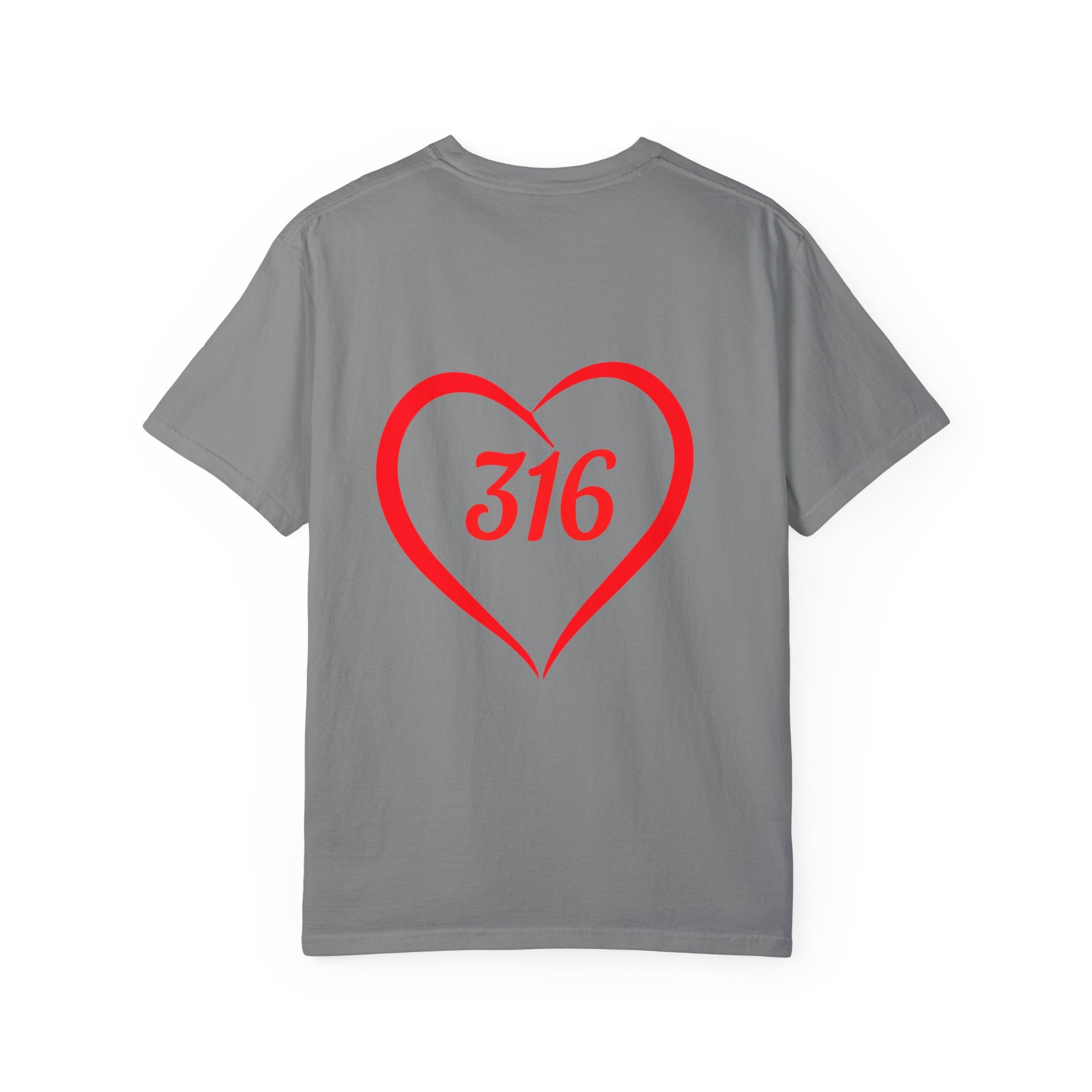Collection of Faith & Love Graphic T-Shirt - Unisex Garment-Dyed with Cross and 316 Heart Design in a gallery layout