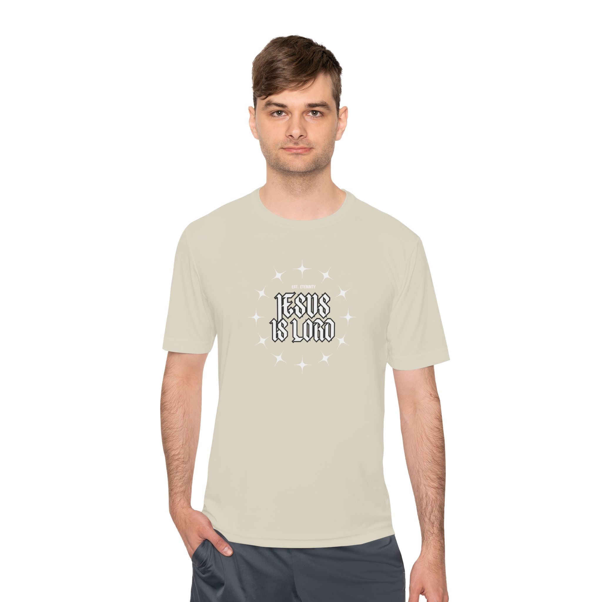 Collection of Unisex Moisture Wicking Tee - 'Jesus is Lord' Inspirational Activewear in a gallery layout