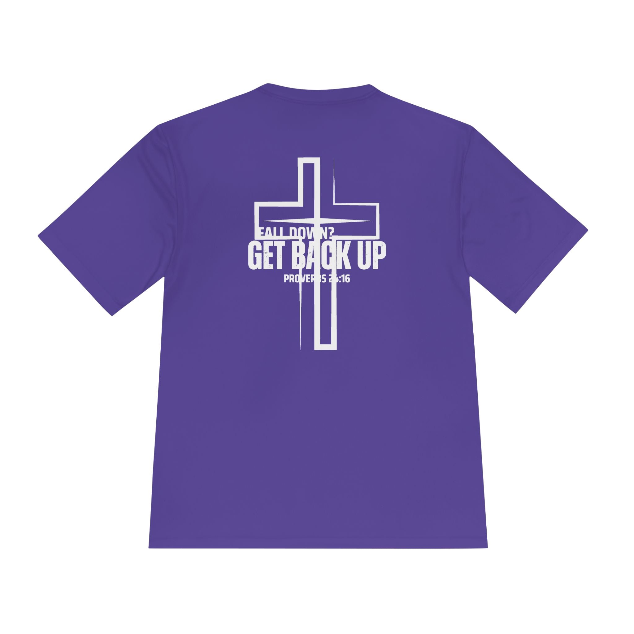 Collection of Unisex Moisture Wicking Tee - 'Get Back Up' Inspirational Christian Shirt in a gallery layout