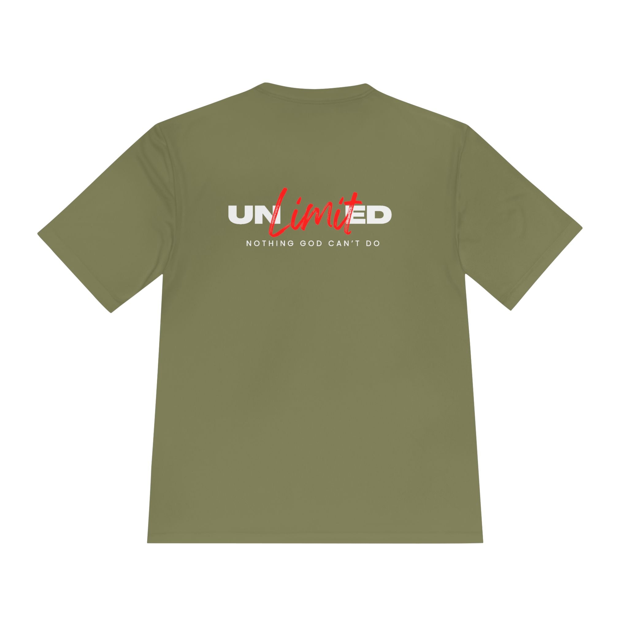 Collection of Unisex Moisture Wicking Tee - 'Unlimited' Inspirational Sportswear in a gallery layout