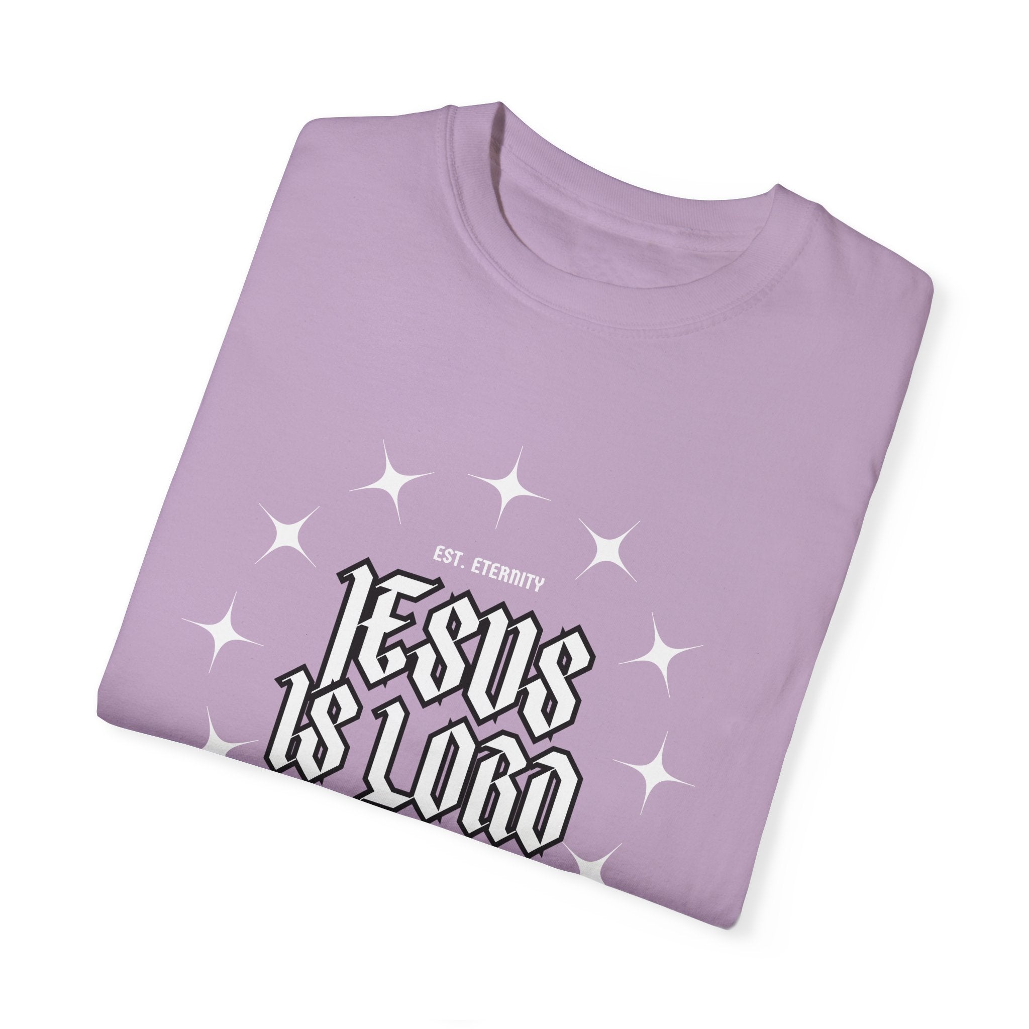 Collection of Jesus Is Lord Unisex Garment-Dyed T-Shirt - Faith-Inspired Apparel in a gallery layout