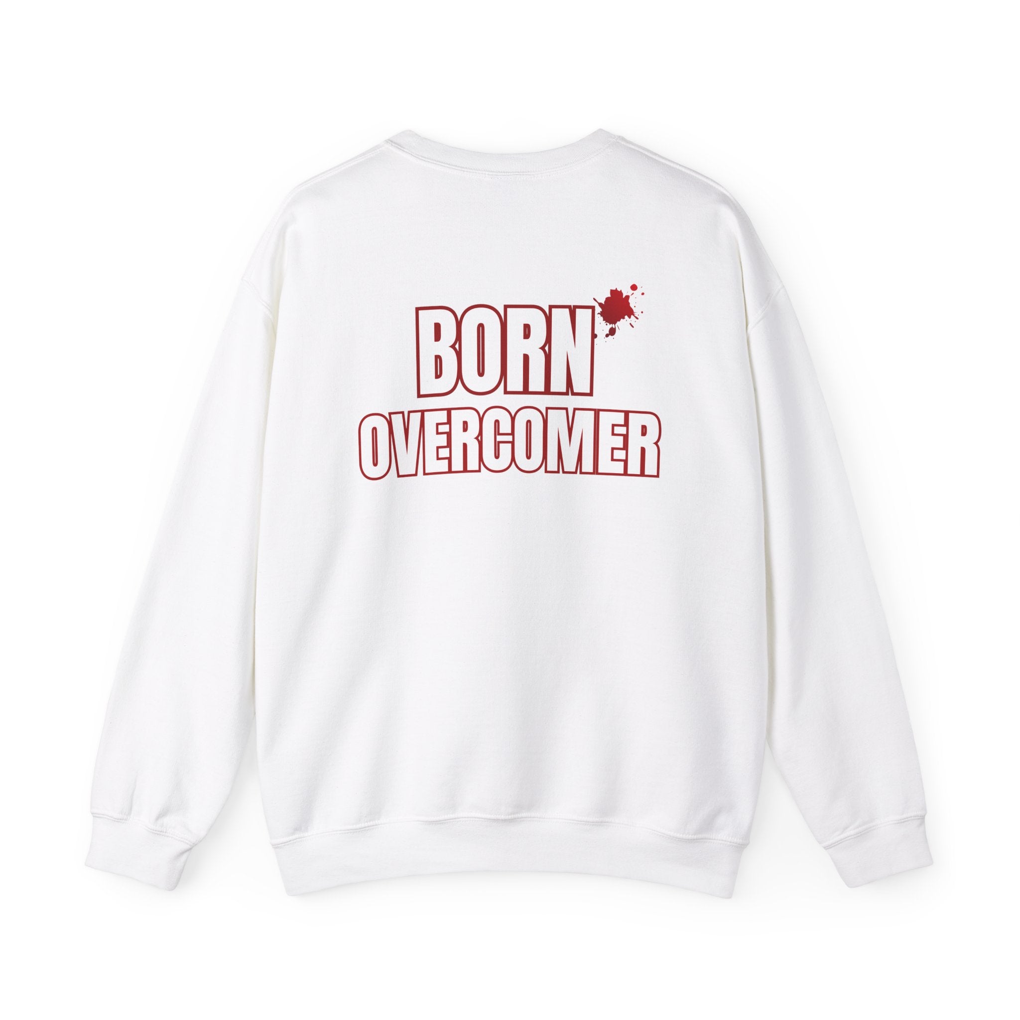 Collection of Born Overcomer Unisex Heavy Crewneck Sweatshirt - Motivational Casual Wear in a gallery layout
