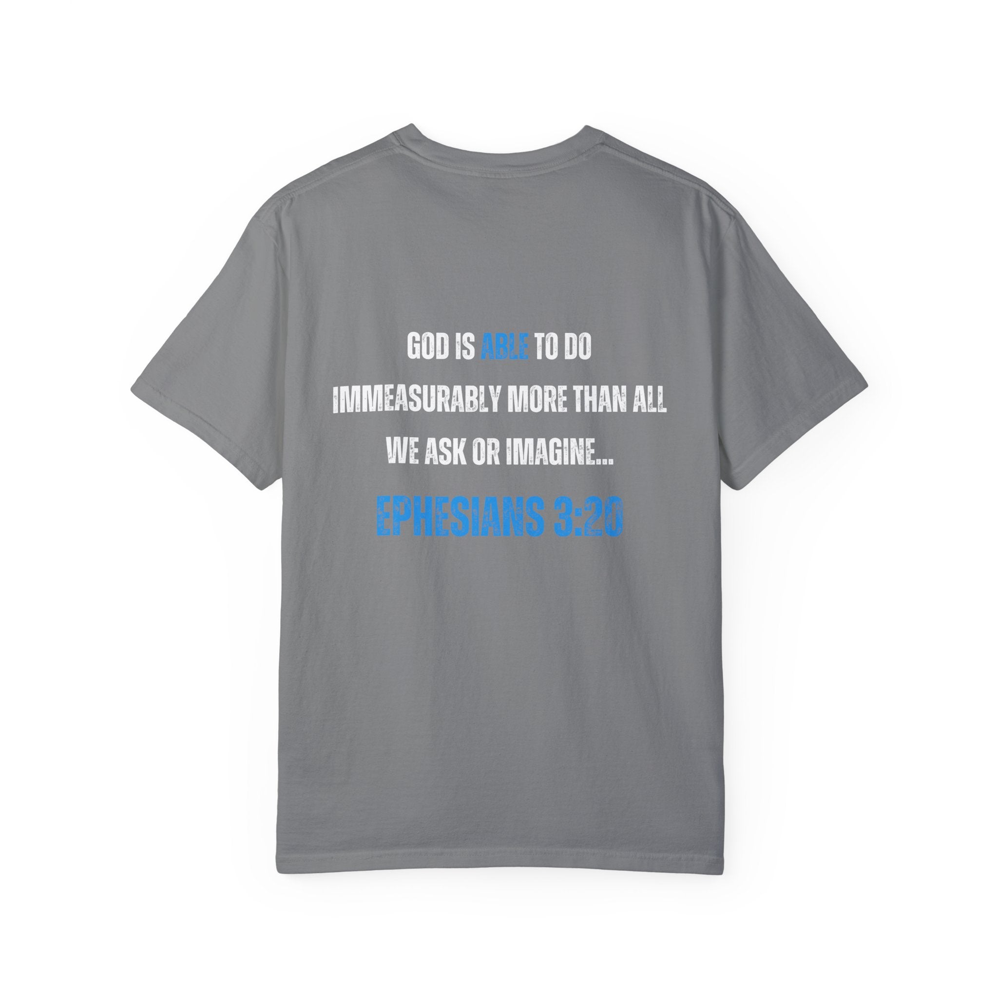 Collection of Inspirational Unisex T-Shirt - 'God Is Able' with Ephesians 3:20 Message in a gallery layout