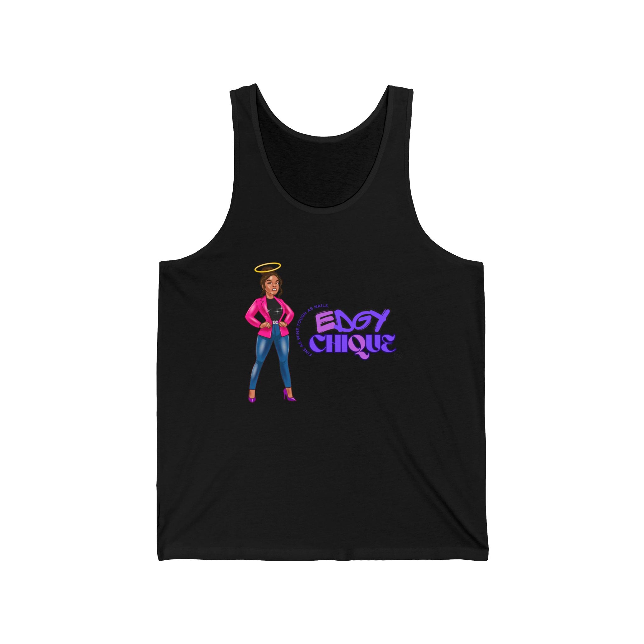 Collection of Edgy Chique Unisex Jersey Tank - Fun & Stylish Graphic Tank Top for Everyday Wear in a gallery layout