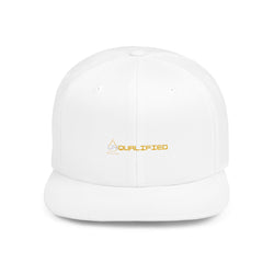 Collection of unQUALIFIED Embroidered Flat Bill Snapback Hat - Stylish & Trendy Headwear in a gallery layout