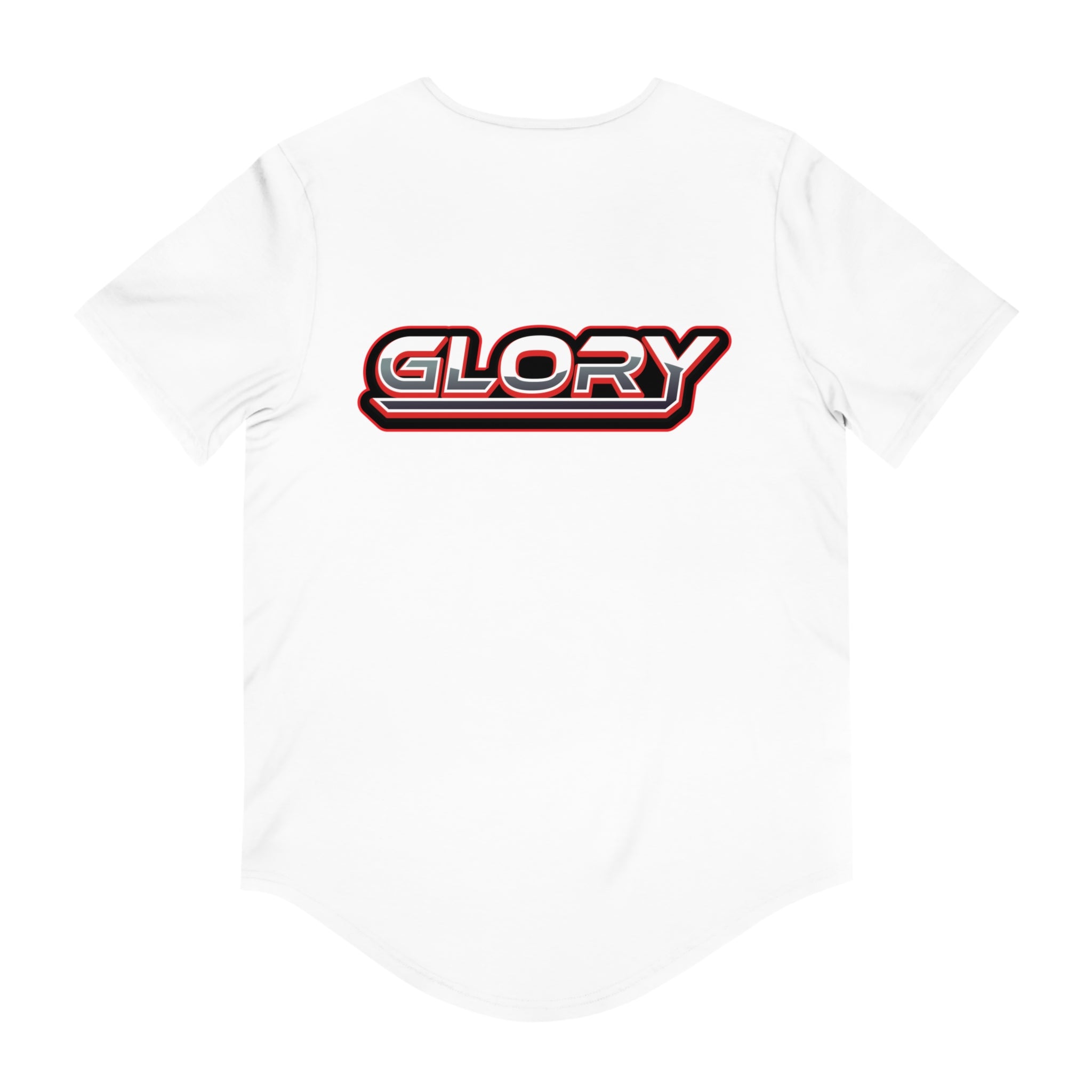 Collection of Men's 'GLORY' Jersey Curved Hem Tee - Trendy Athletic Top for All Occasions in a gallery layout