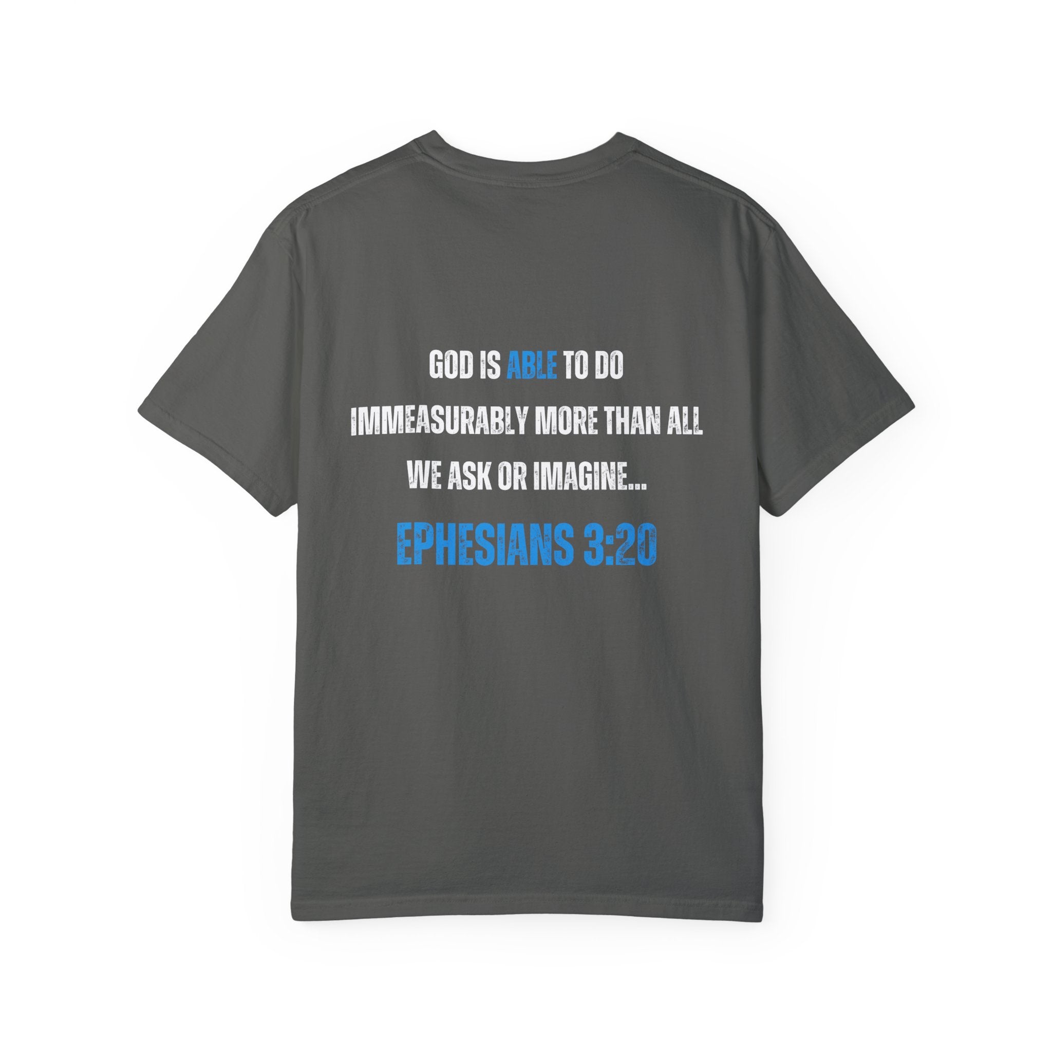 Collection of Inspirational Unisex T-Shirt - 'God Is Able' with Ephesians 3:20 Message in a gallery layout
