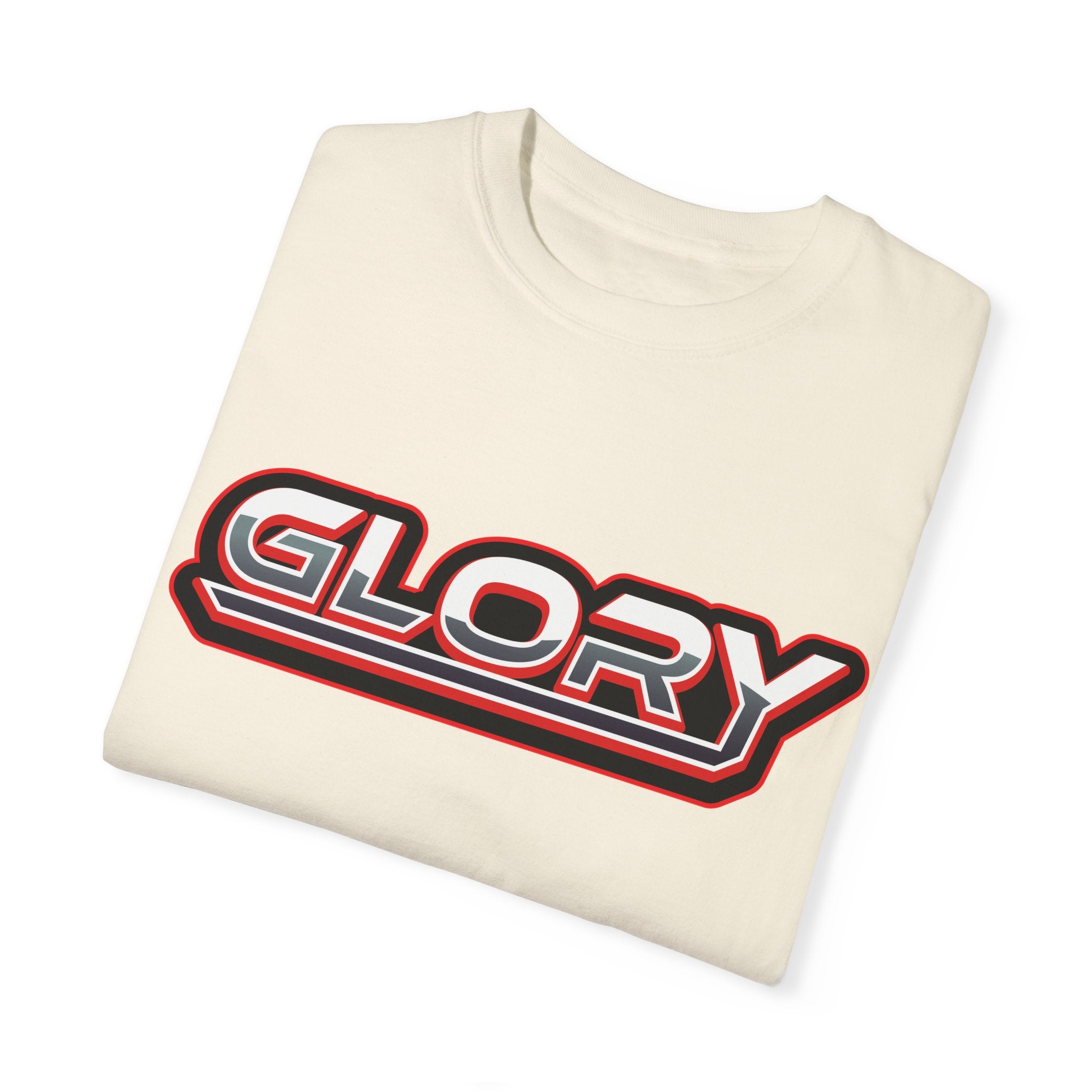 Collection of Unisex Garment-Dyed T-Shirt - 'GLORY' Graphic Tee for Everyday Wear in a gallery layout