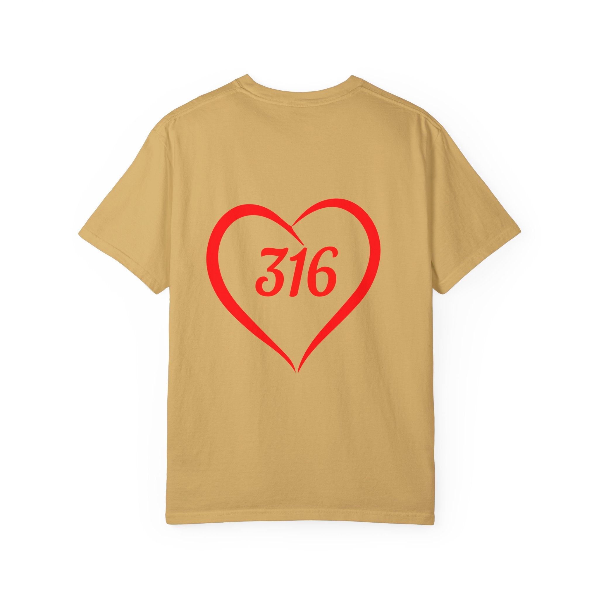 Collection of Faith & Love Graphic T-Shirt - Unisex Garment-Dyed with Cross and 316 Heart Design in a gallery layout