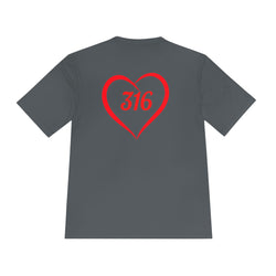 Collection of Unisex Moisture Wicking Tee - Cross and Heart 316 Design in a gallery layout
