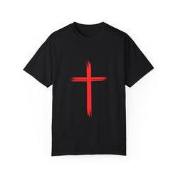Collection of Faith & Love Graphic T-Shirt - Unisex Garment-Dyed with Cross and 316 Heart Design in a gallery layout