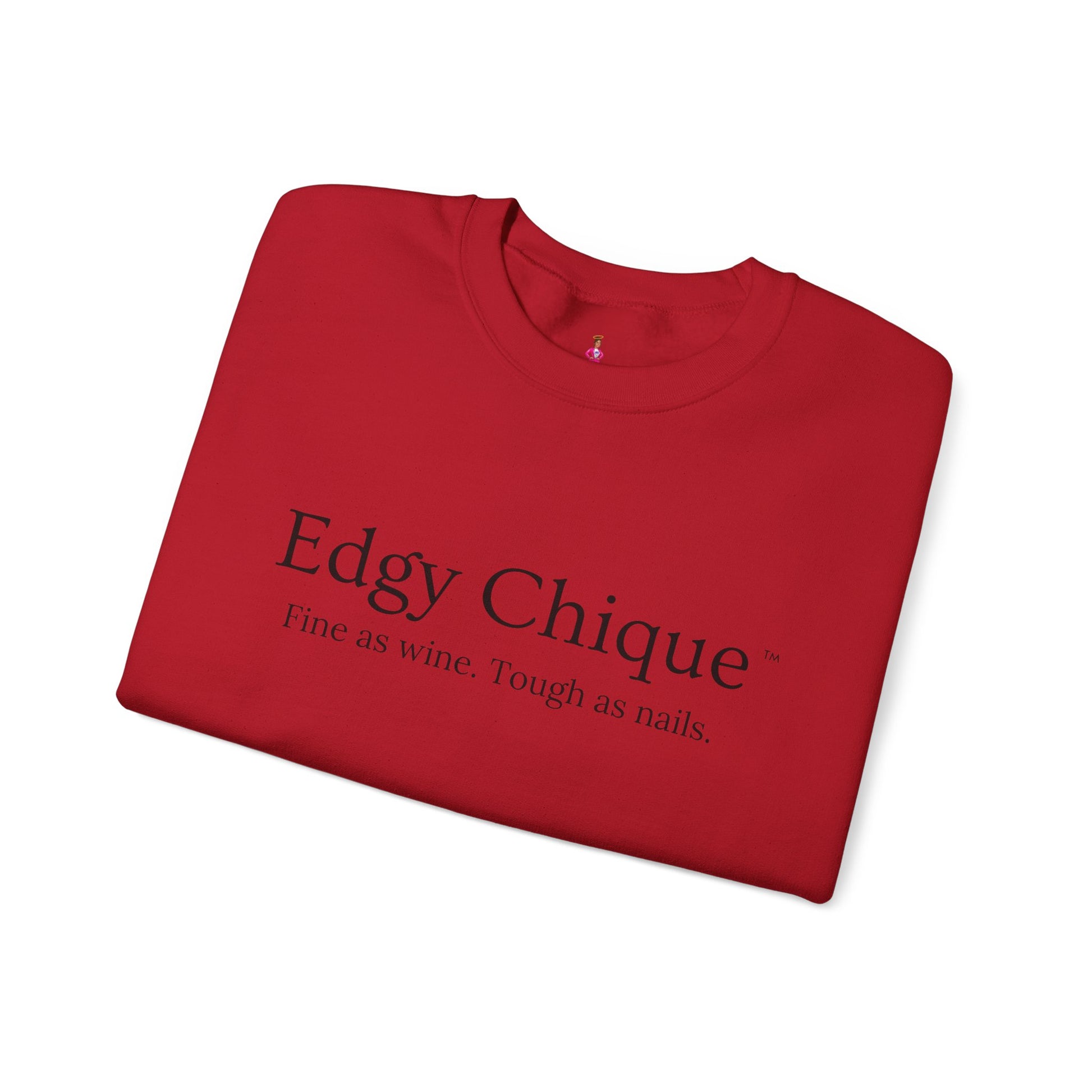 Edgy Chique Sleek Crewneck Sweatshirt - Fine as Wine, Tough as Nails