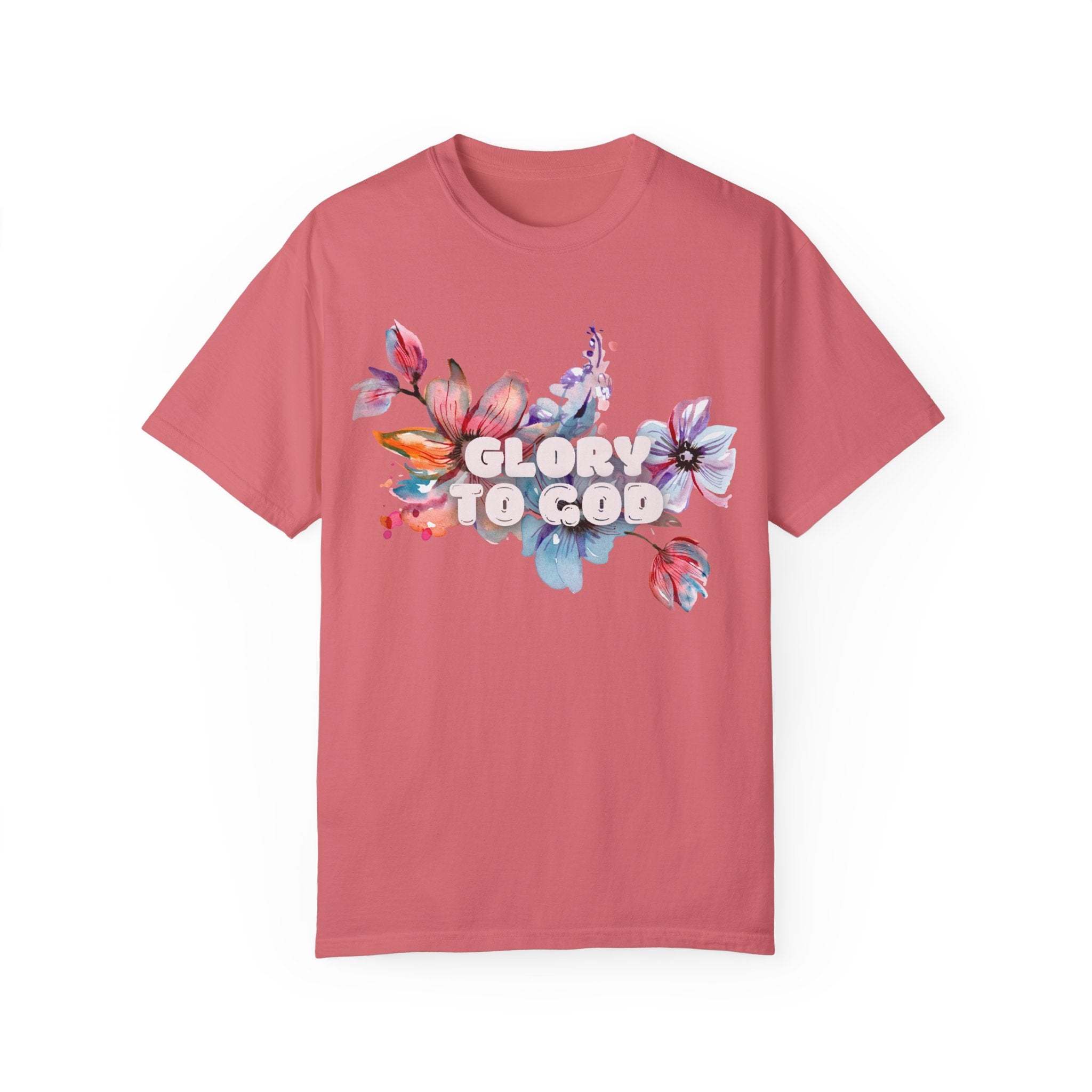 Collection of Glory to God Floral T-Shirt - Unisex Garment-Dyed Tee in a gallery layout