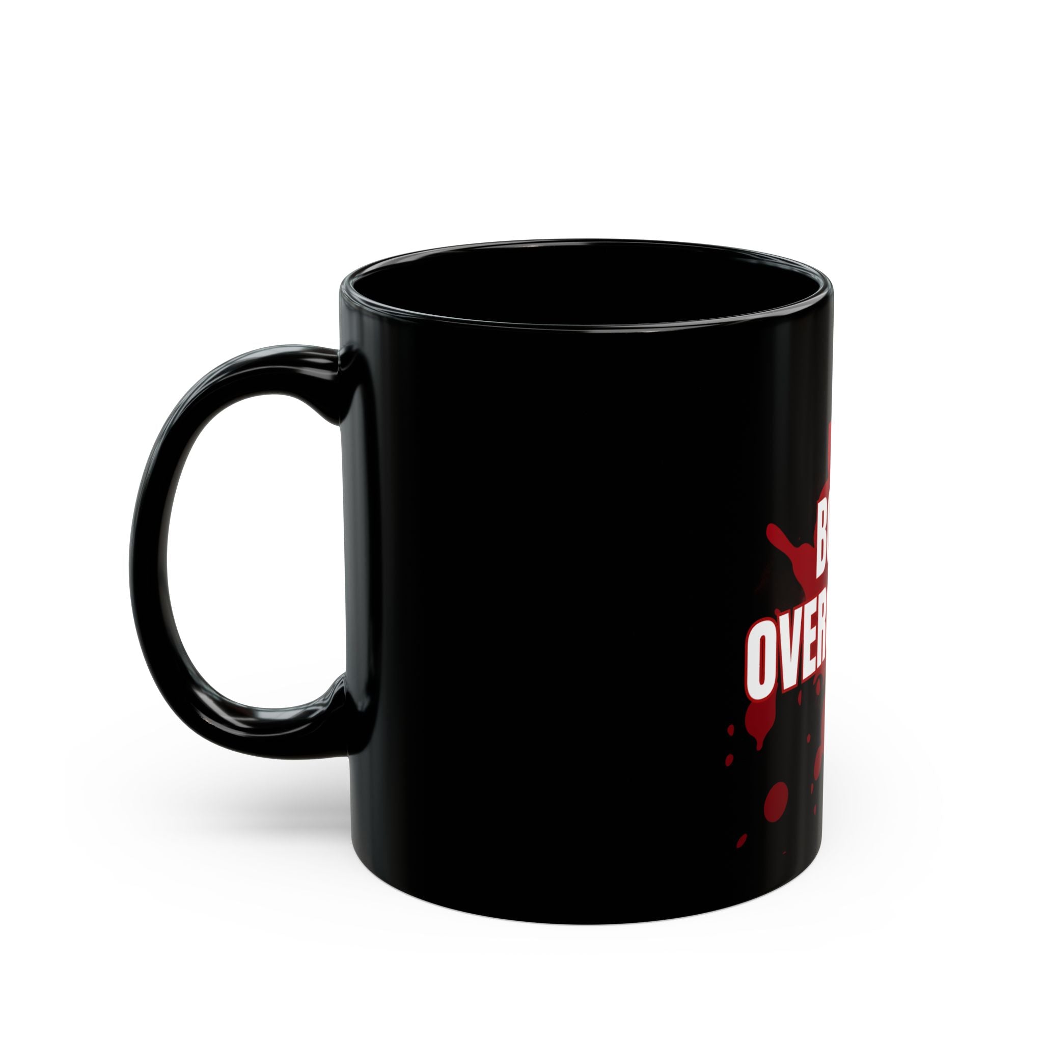 Collection of Inspirational Black Mug - 'Born Overcomer' for Motivational Moments in a gallery layout