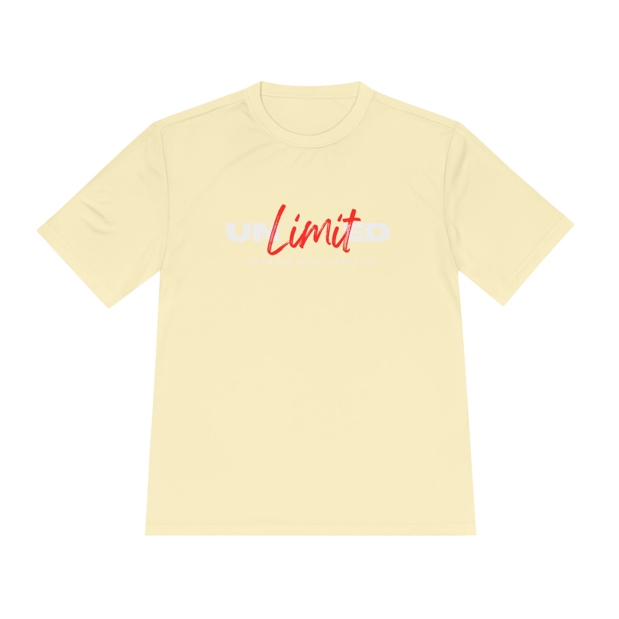 Collection of Unisex Moisture Wicking Tee - 'Unlimited' Inspirational Sportswear in a gallery layout