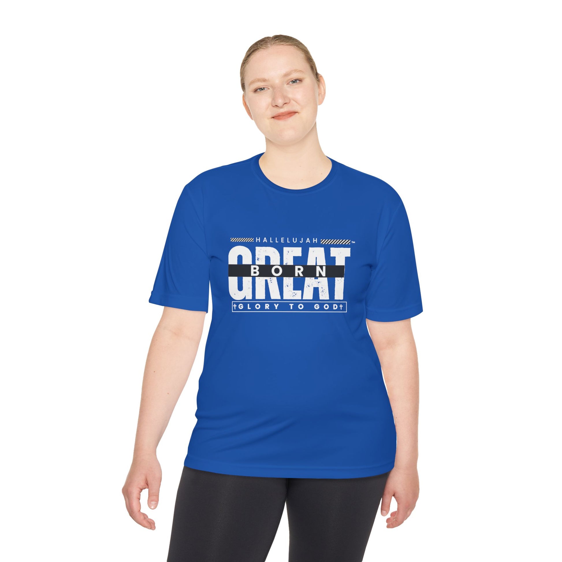 Inspirational Unisex Moisture Wicking Tee - 'Born Great' Design