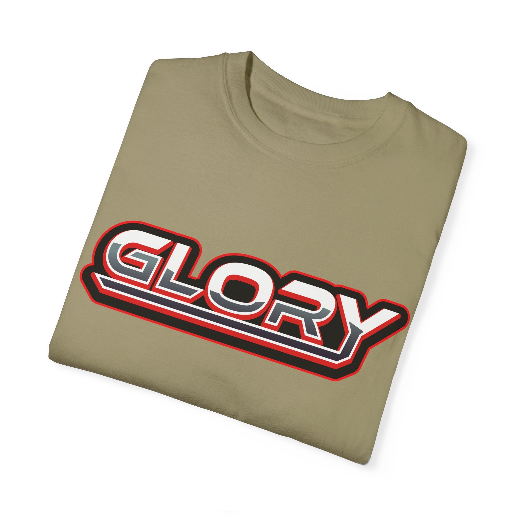 Collection of Unisex Garment-Dyed T-Shirt - 'GLORY' Graphic Tee for Everyday Wear in a gallery layout
