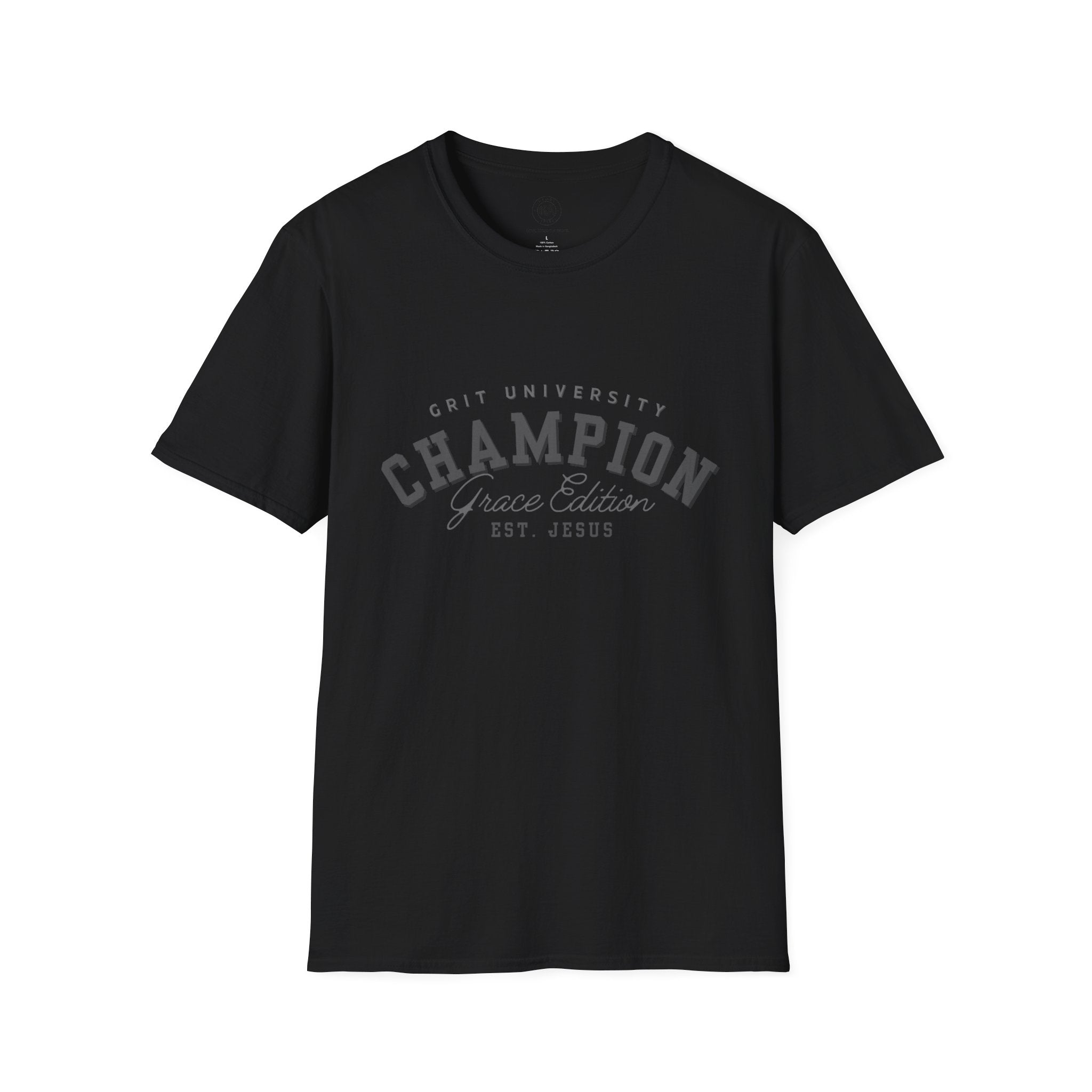 Collection of Christian Champion T-Shirt, Inspirational Tee, Faith Apparel, Gift for Believers, Grace Edition, Everyday Wear in a gallery layout