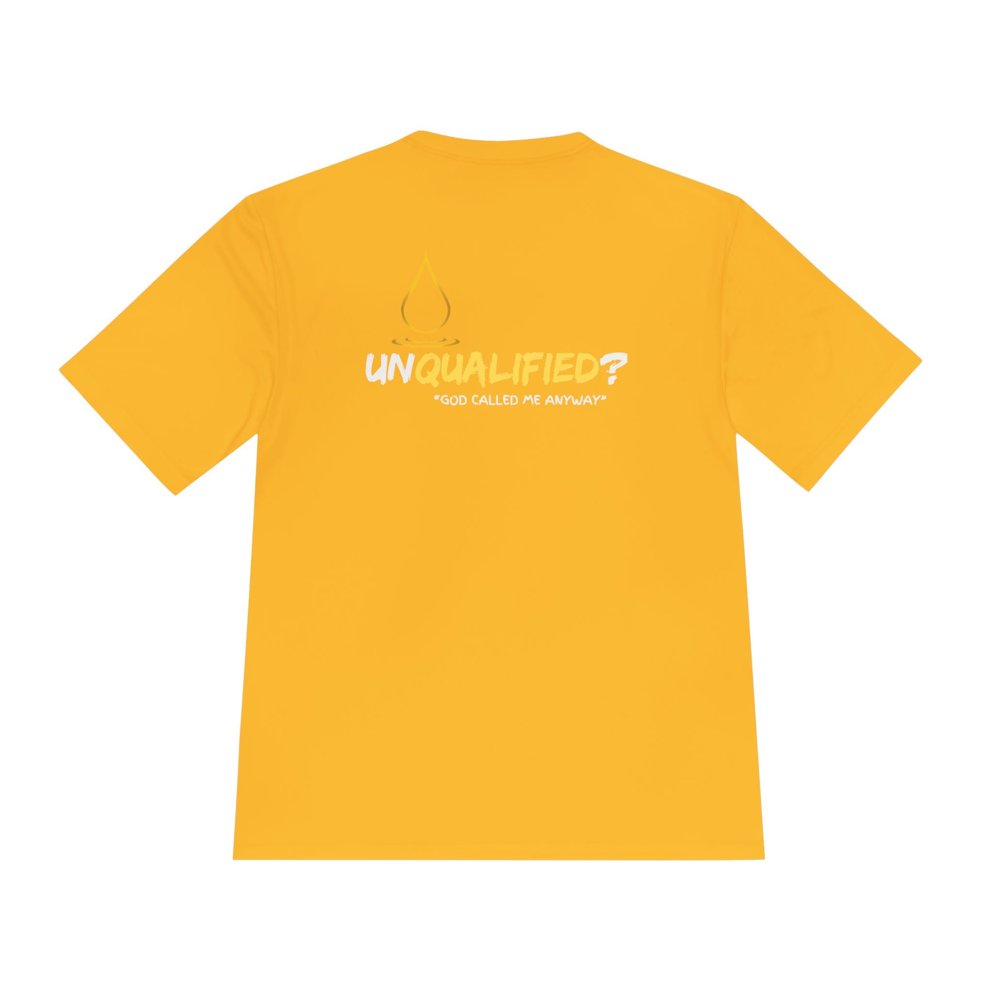 Collection of Unisex Moisture Wicking Tee - 'UNQUALIFIED?' Performance Shirt for Athletes in a gallery layout