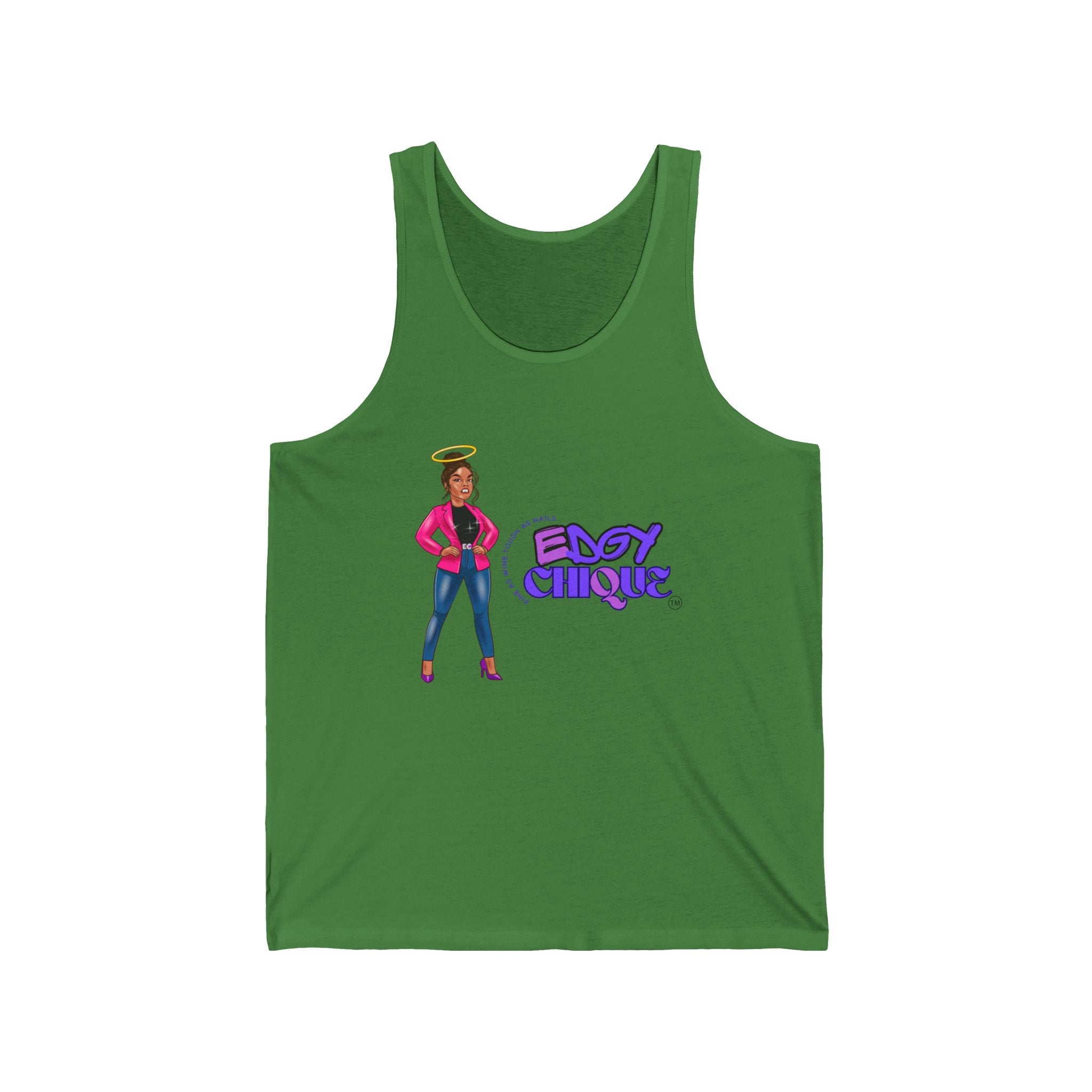 Collection of Edgy Chique Unisex Jersey Tank - Fun & Stylish Graphic Tank Top for Everyday Wear in a gallery layout
