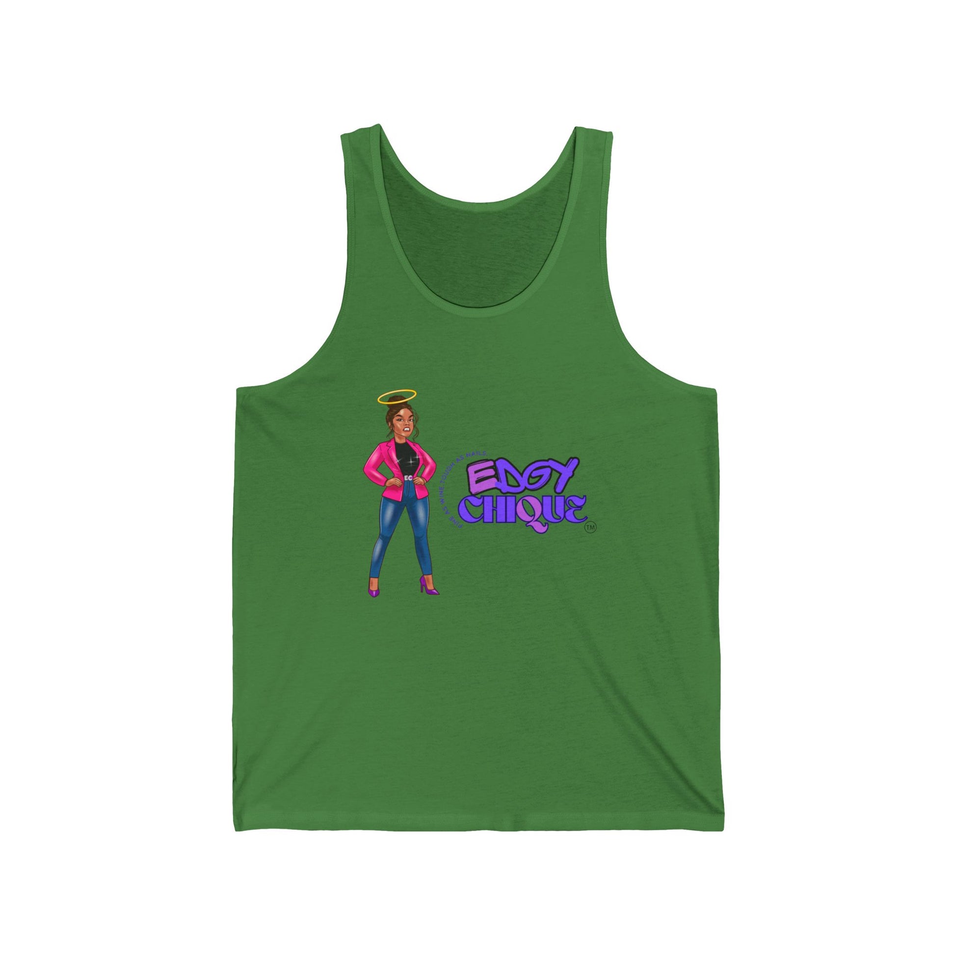 Edgy Chique Unisex Jersey Tank - Fun & Stylish Graphic Tank Top for Everyday Wear
