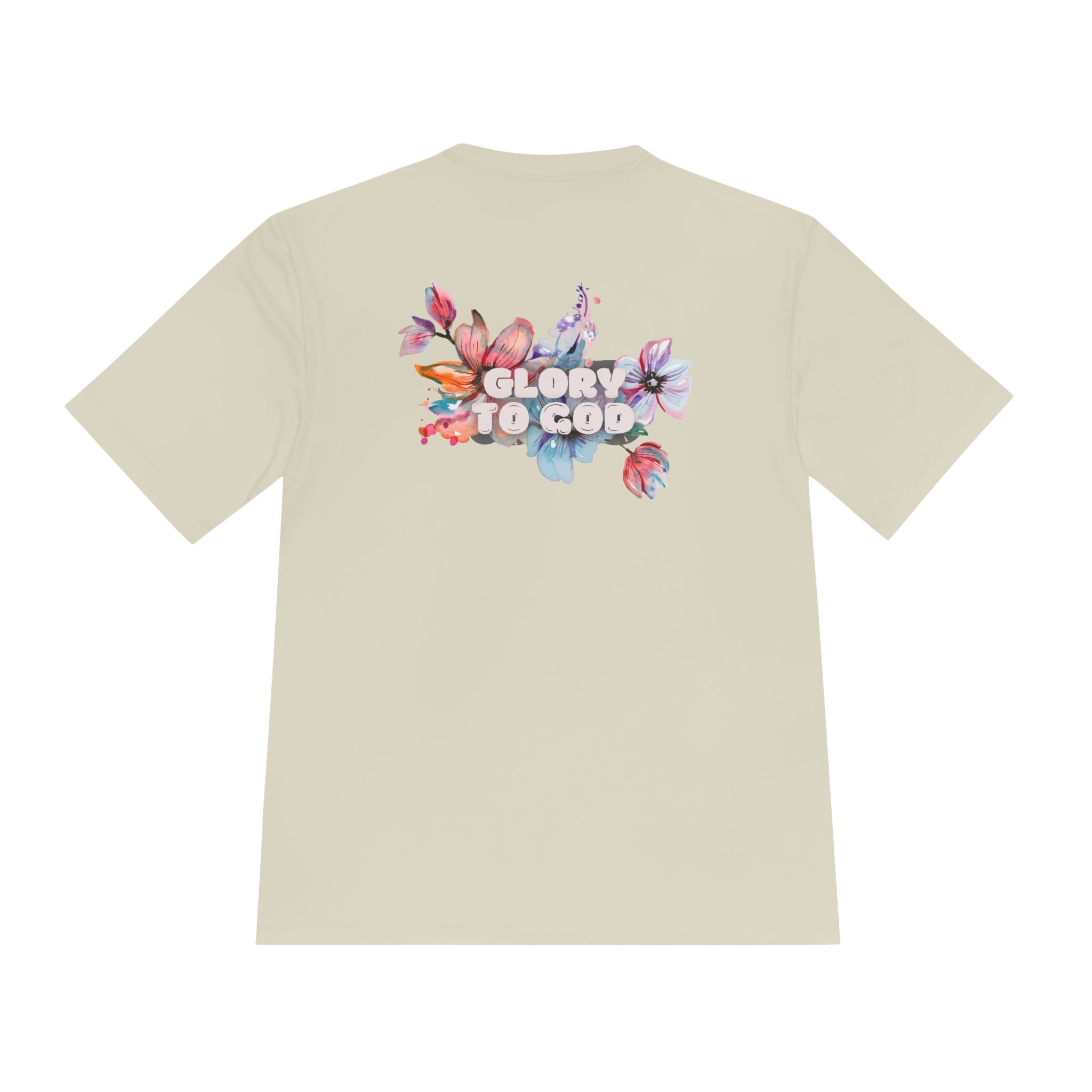 Collection of Women's Moisture Wicking Tee - 'Glory to God' Floral Design in a gallery layout