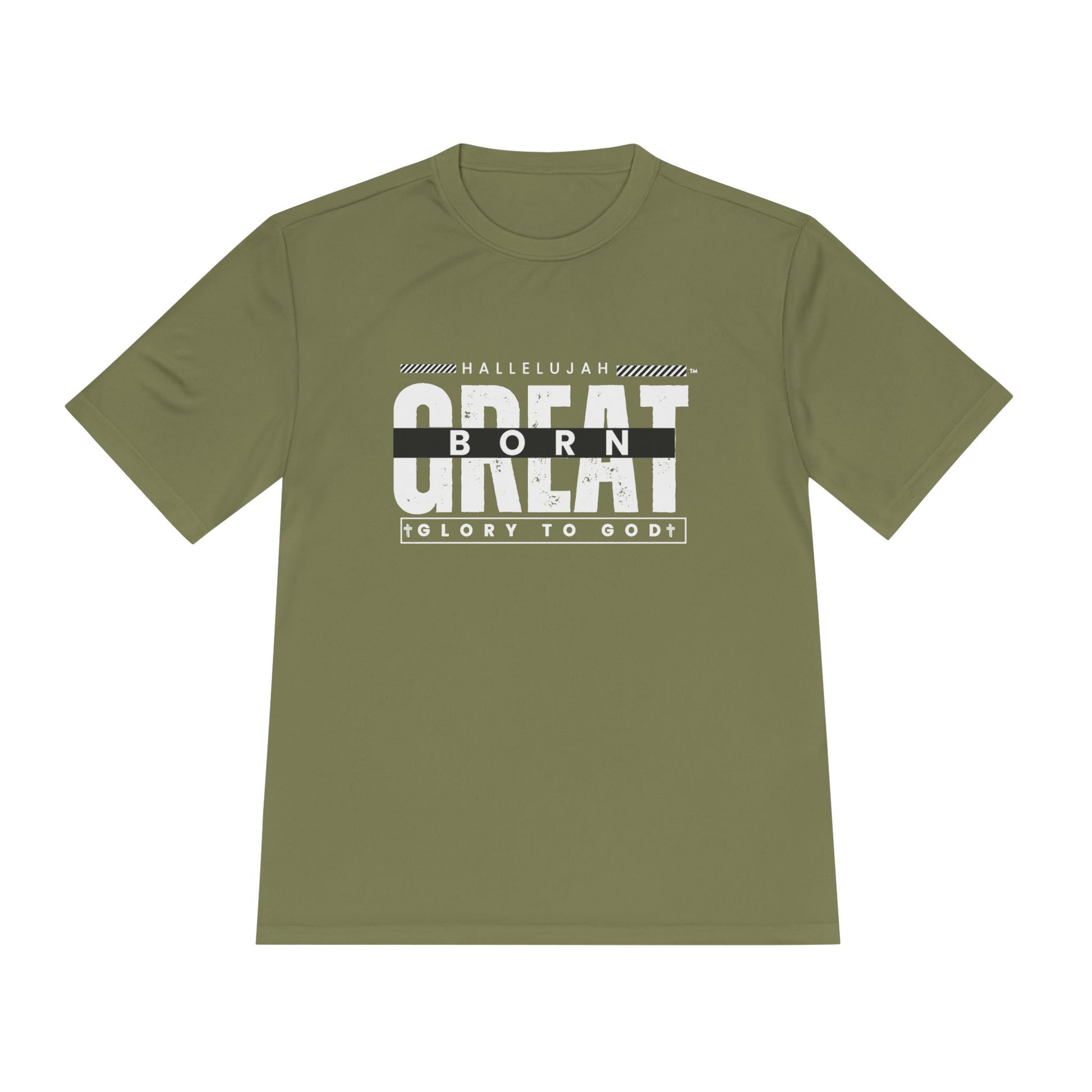 Inspirational Unisex Moisture Wicking Tee - 'Born Great' Design