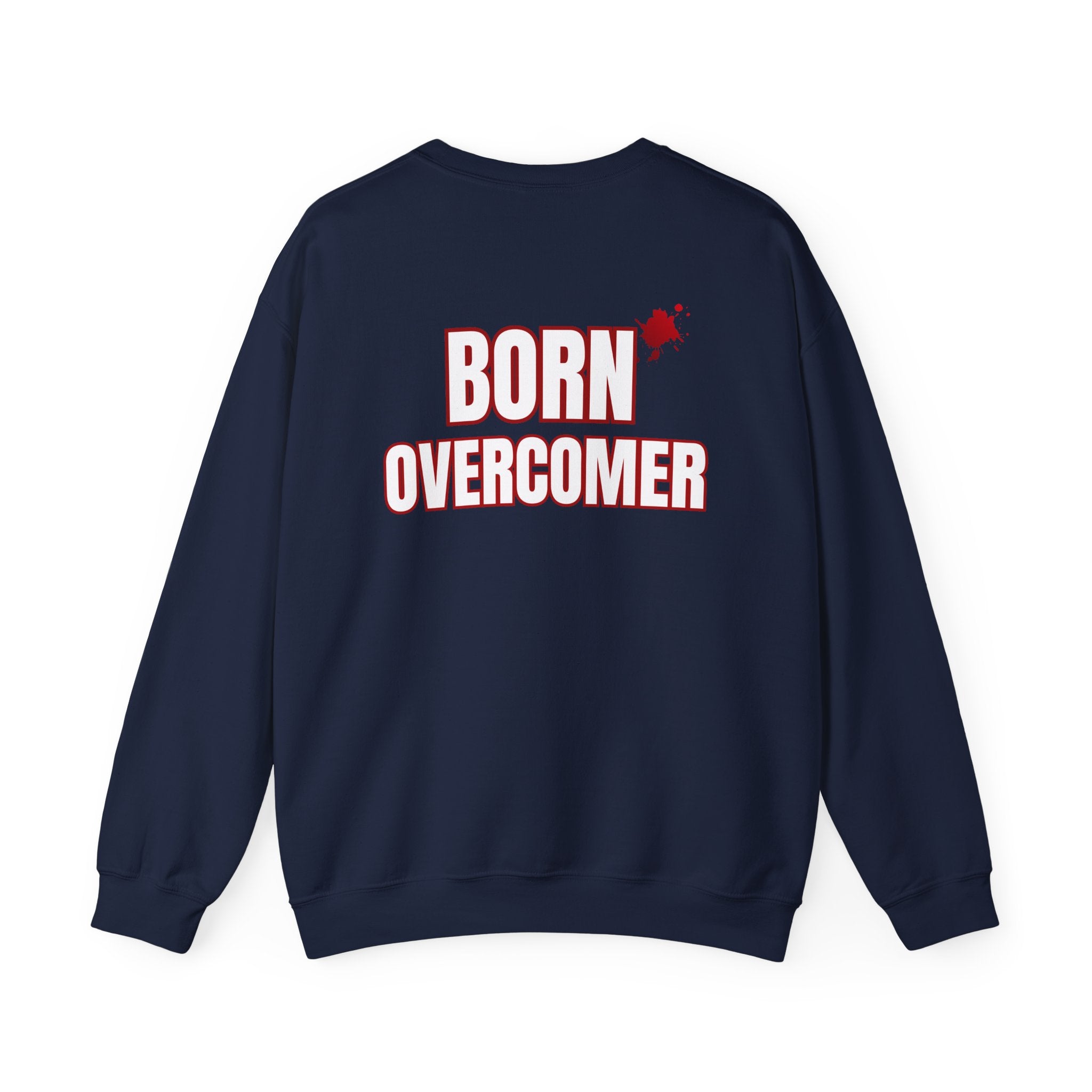 Collection of Born Overcomer Unisex Heavy Crewneck Sweatshirt - Motivational Casual Wear in a gallery layout